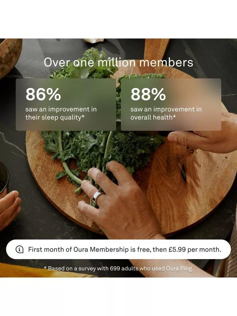 Oura Ring 4 silberner Smarter Ring, UK-Version