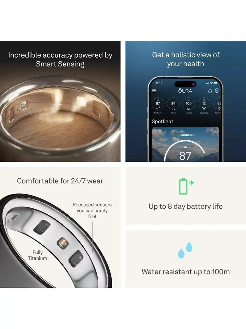 Oura smart ring Stealth, UK version