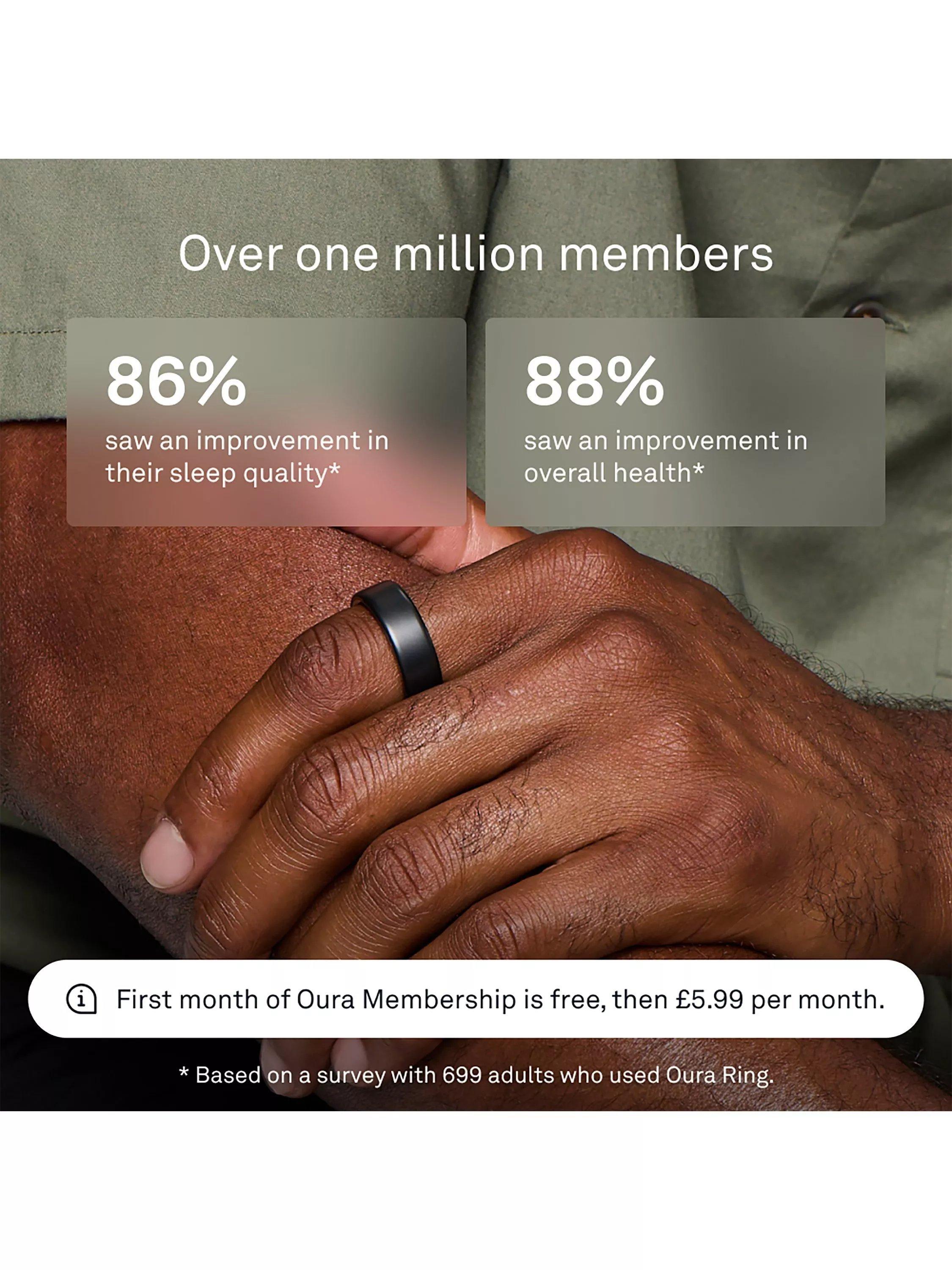Oura smart ring Stealth, UK version