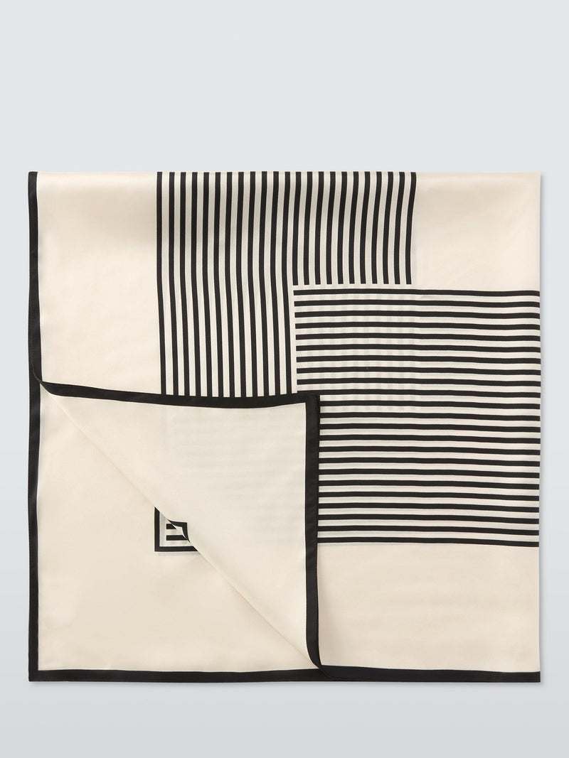 John Lewis silk scarf stripe print 90cm square, UK version