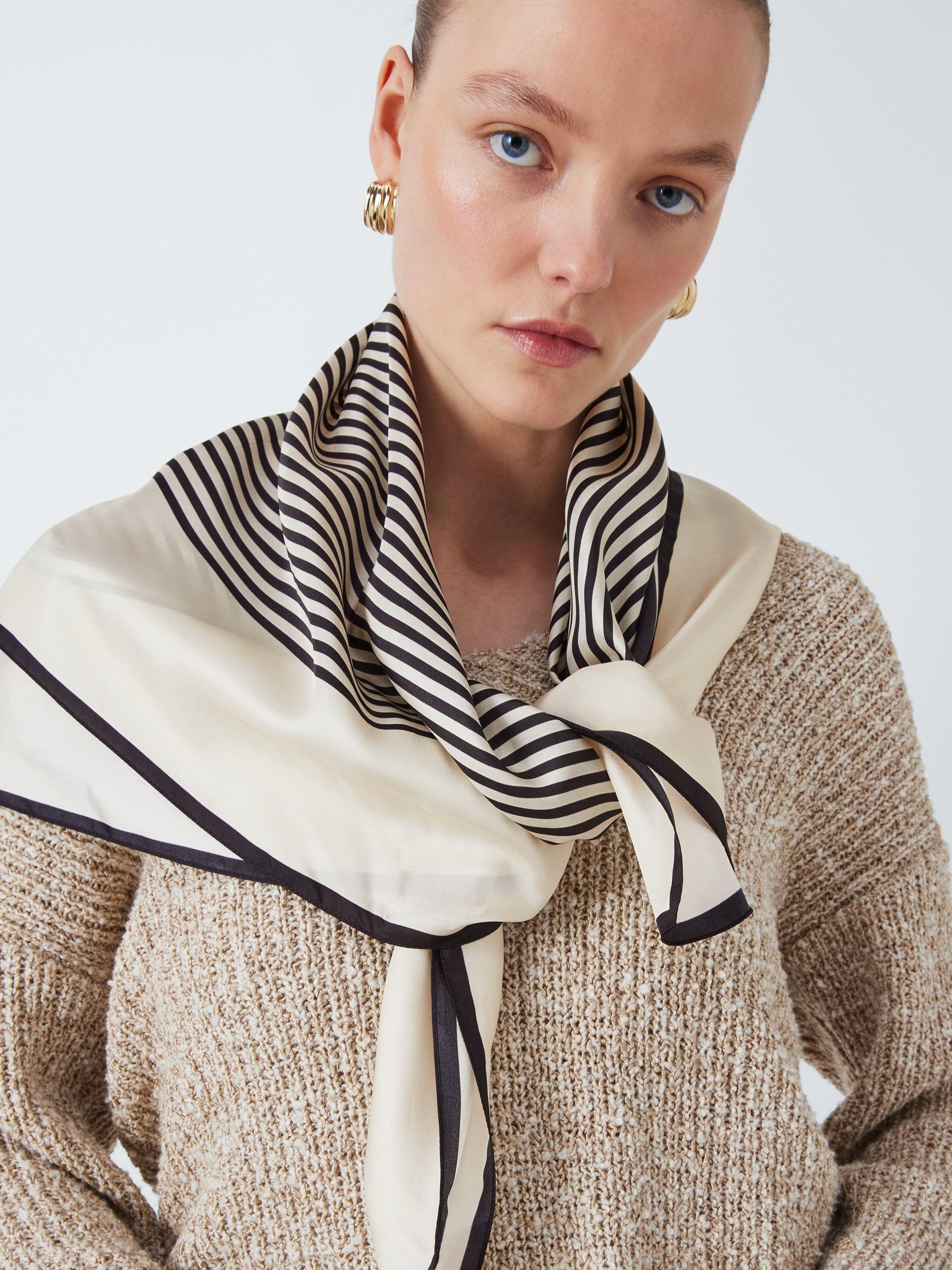 John Lewis silk scarf stripe print 90cm square, UK version