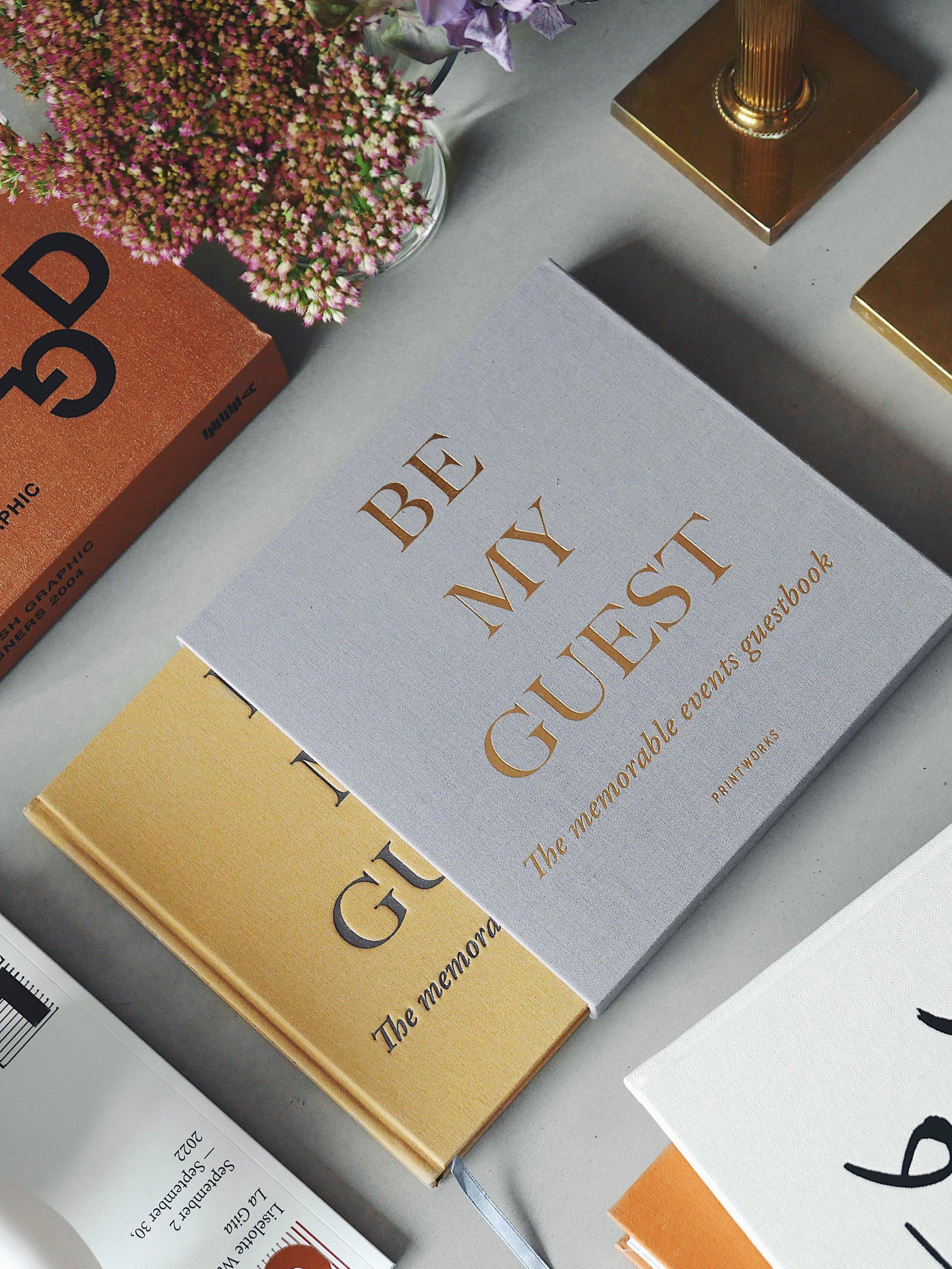 PRINTWORKS Be My Guest Book in yellow beige - British product