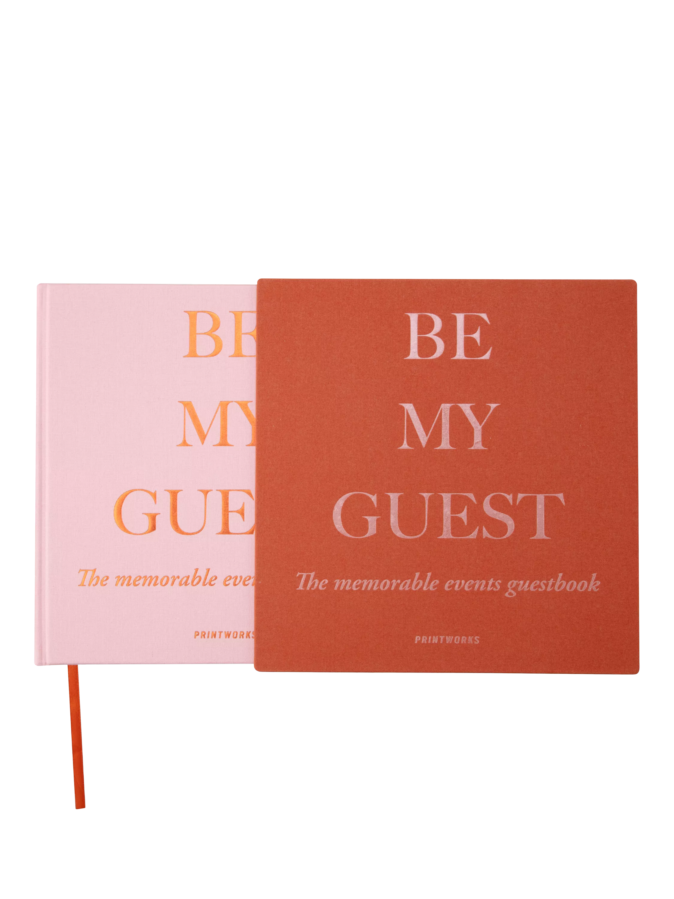 PRINTWORKS Be My Guest Book pink rust guest book, imported from the UK