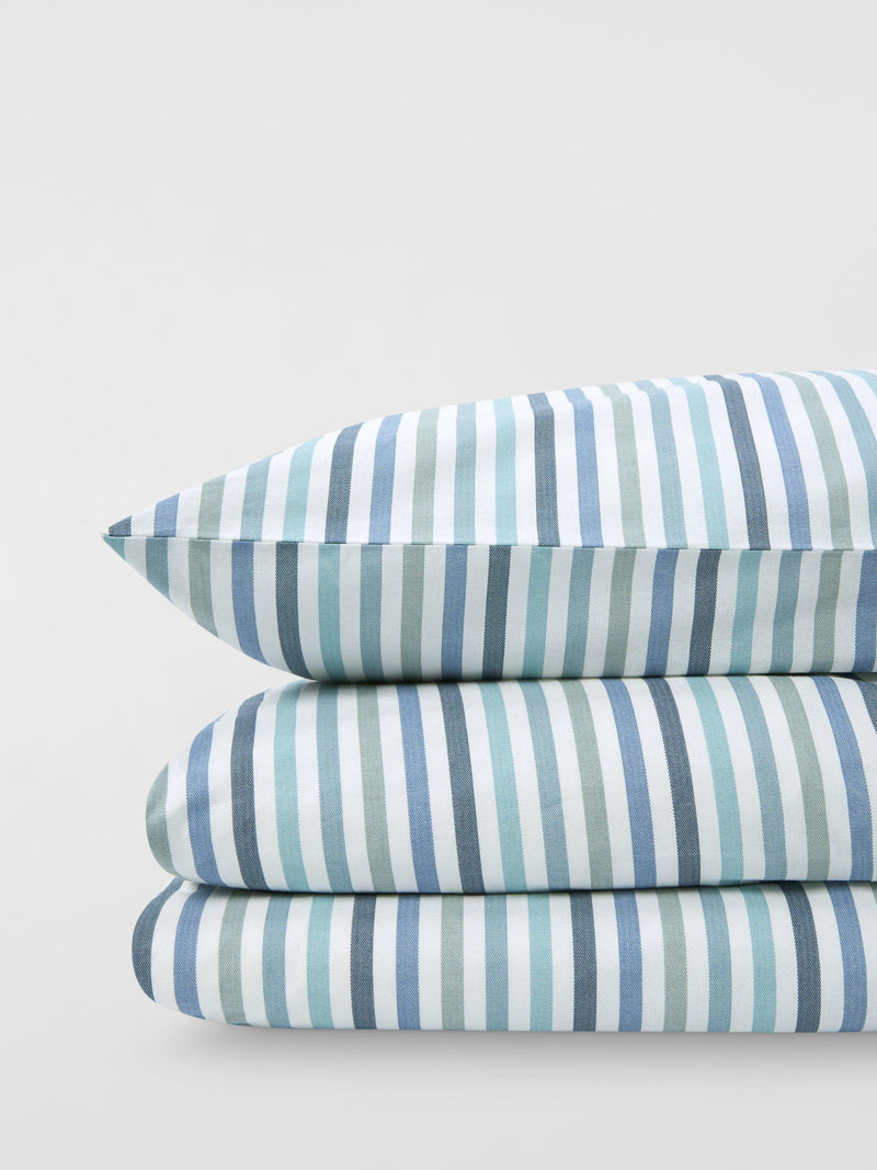 John Lewis striped cotton duvet cover set single, imported from the UK