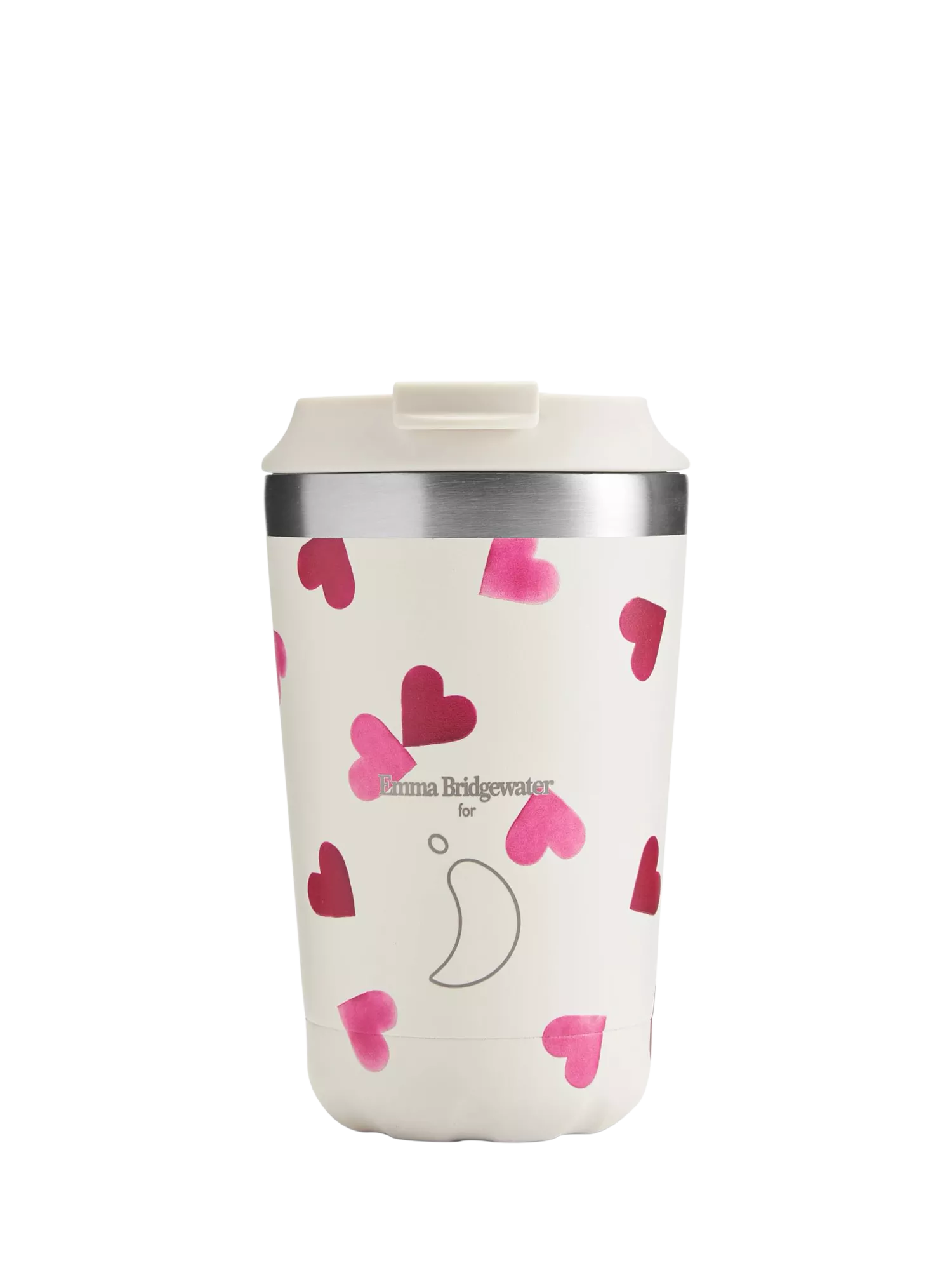 Chilly's Emma Bridgewater Pink Hearts travel mug 340ml, UK version
