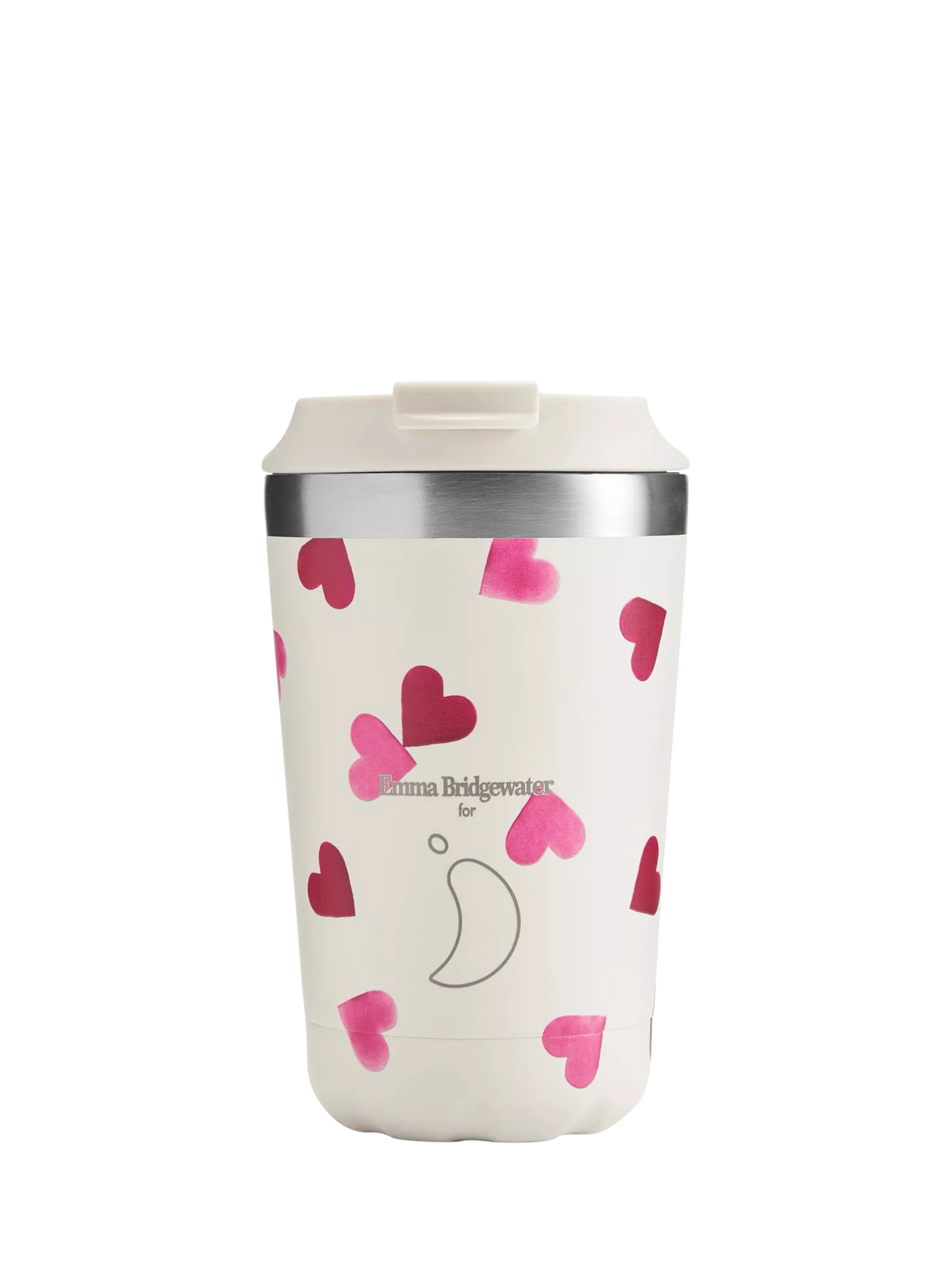 Chilly's Emma Bridgewater Pink Hearts travel mug 340ml, UK version