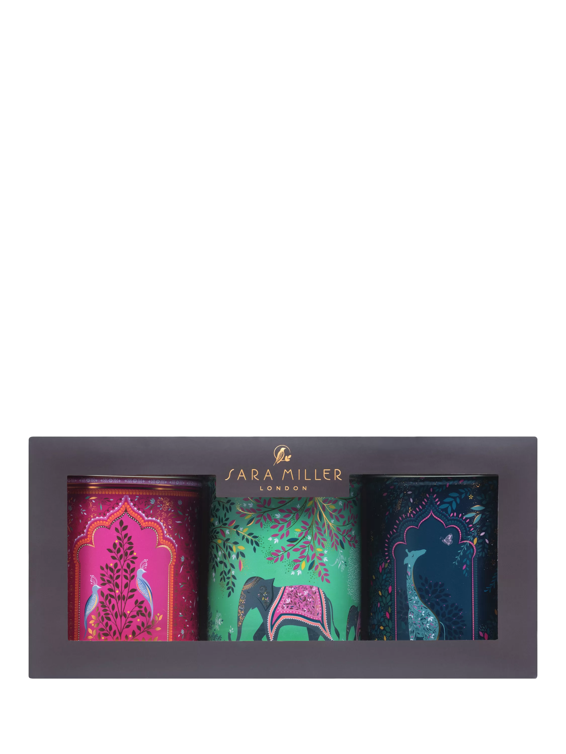 Sara Miller India Collection storage tin set of 3, UK version