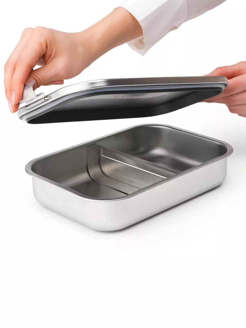 Brabantia stainless steel lunch box 2L matt steel, imported from the UK