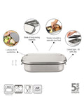 Brabantia stainless steel lunch box 2L matt steel, imported from the UK