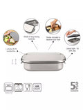 Brabantia stainless steel lunch box 2L matt steel, imported from the UK