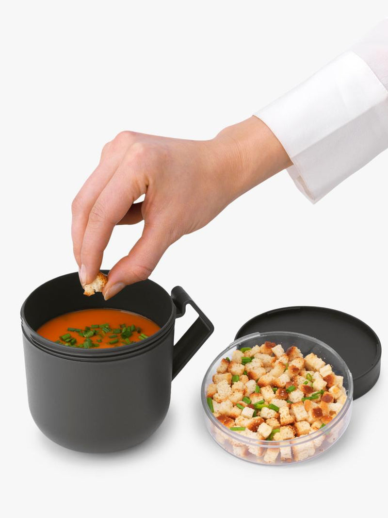 Brabantia Suppentasse 600ml mit Topping-Behälter (britische Marke)