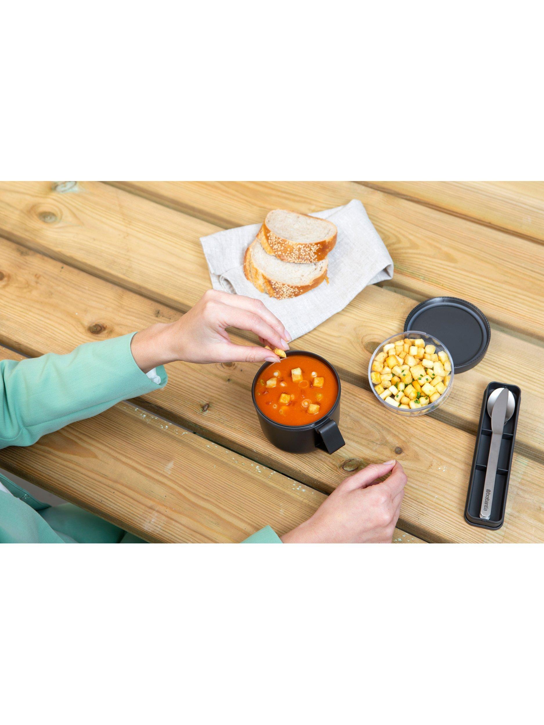 Brabantia Suppentasse 600ml mit Topping-Behälter (britische Marke)