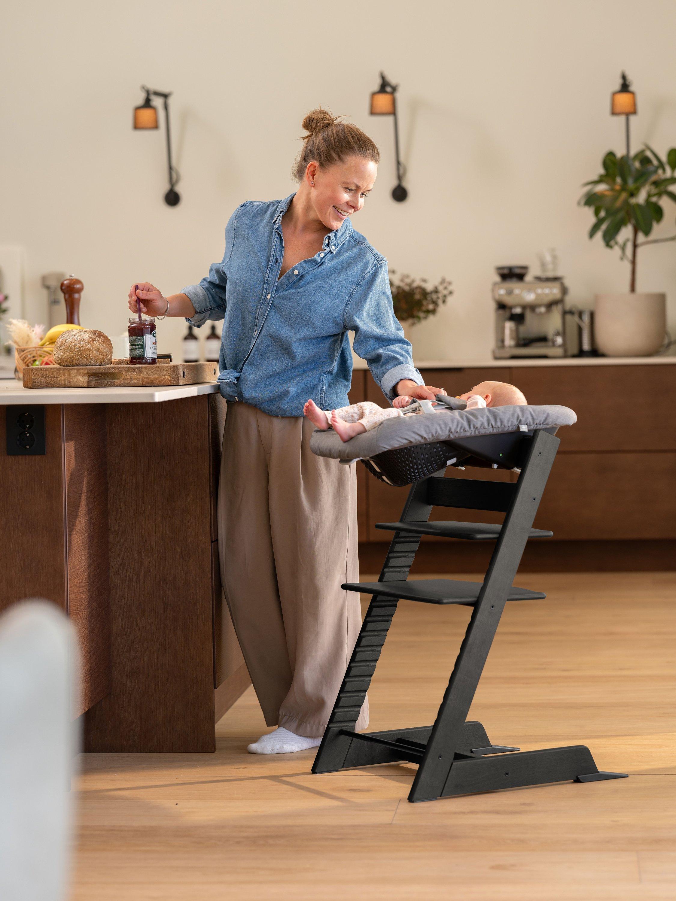 Stokke Tripp Trapp Hochstuhl Buchenholz 79x46x49cm, importiert aus dem Vereinigten Königreich