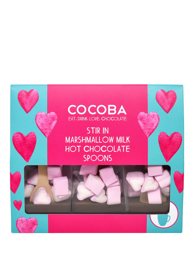 Cocoba Marshmallow Hearts Hot Chocolate Spoons, 50g