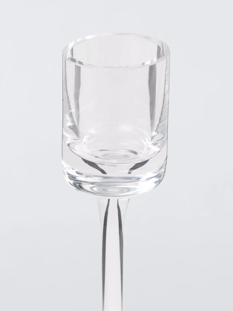 John Lewis glass candle stick H13cm, UK version