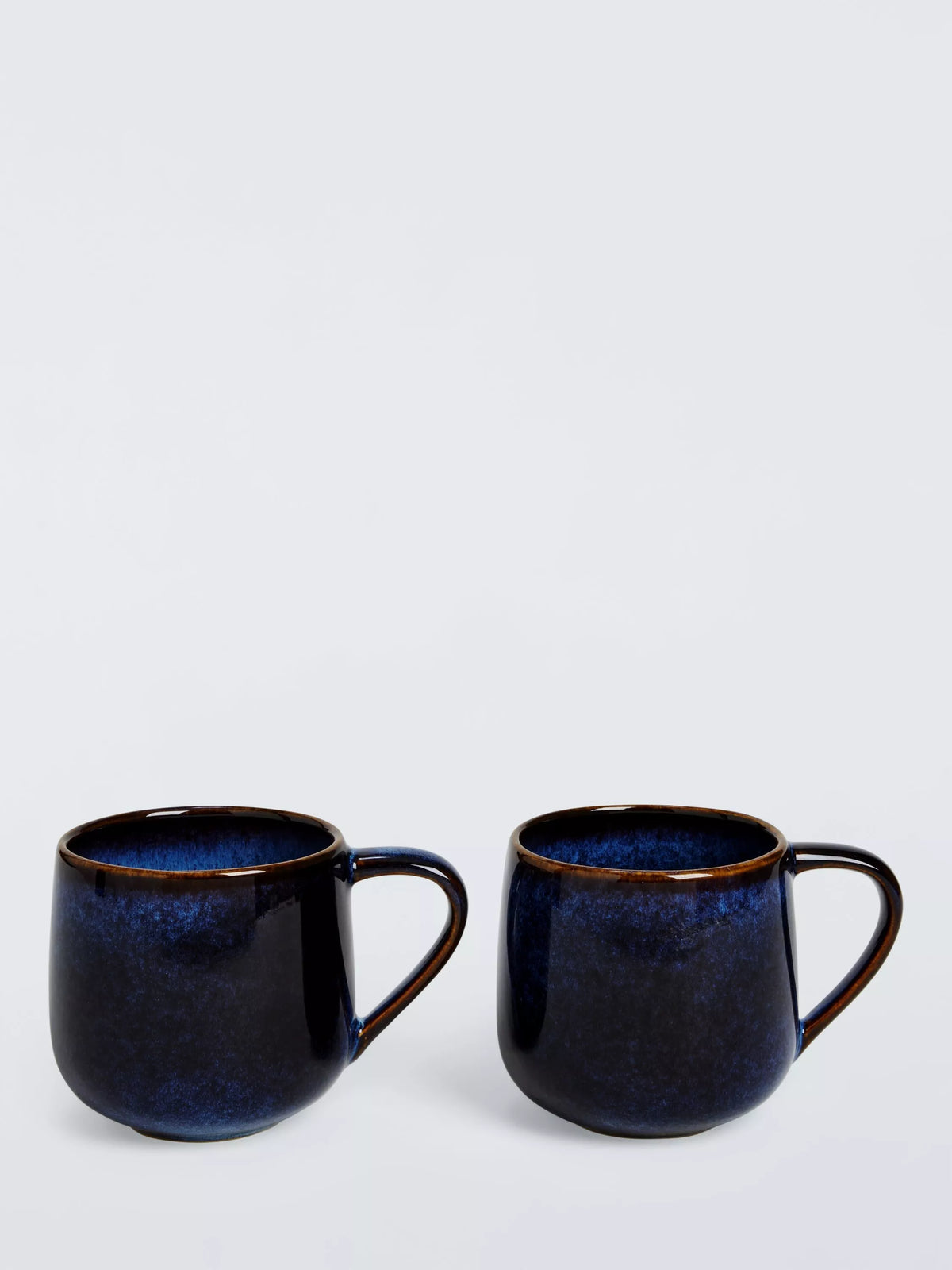 John Lewis stoneware mug set 350ml blue reactive glaze, UK version