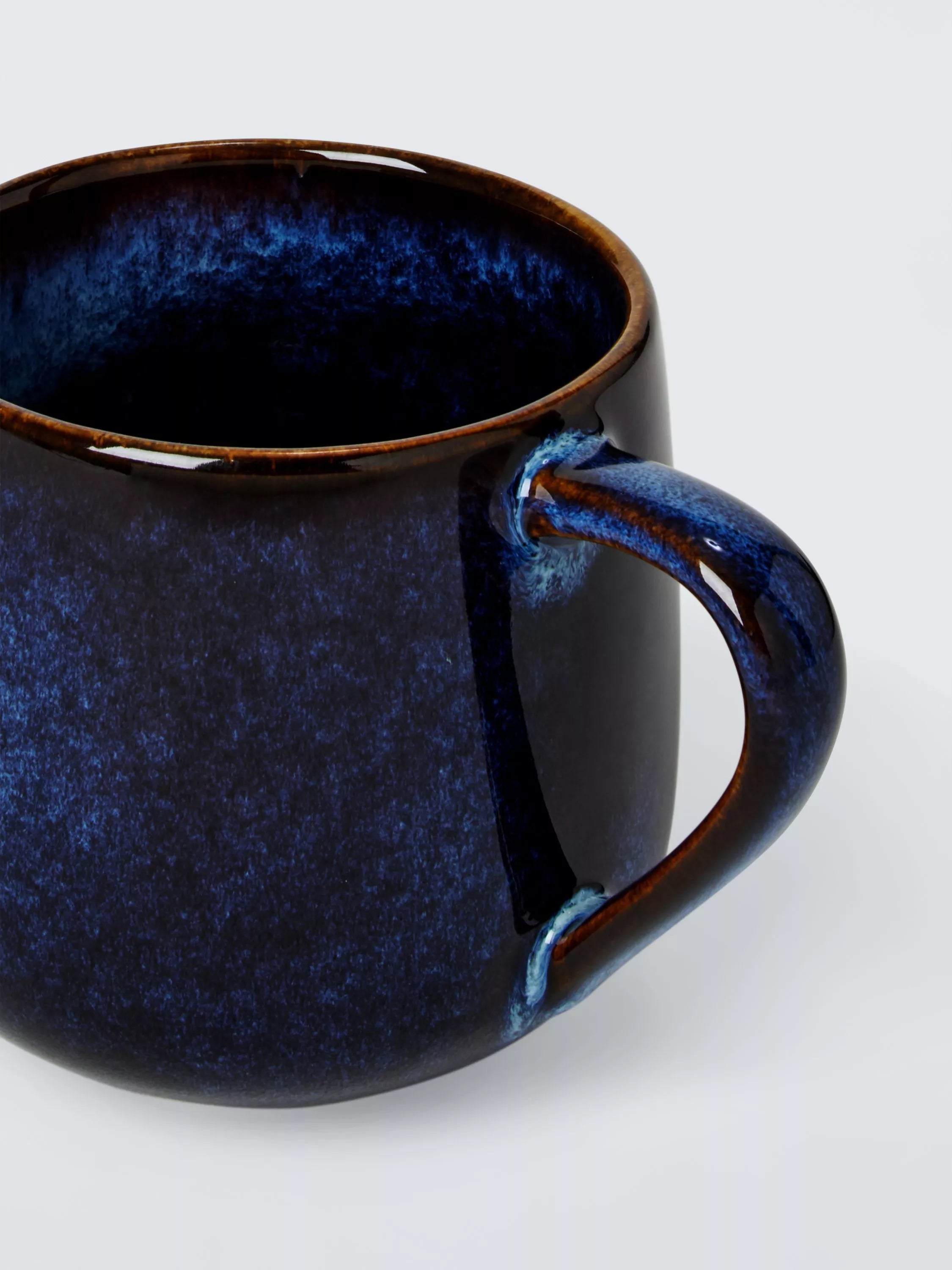 John Lewis stoneware mug set 350ml blue reactive glaze, UK version