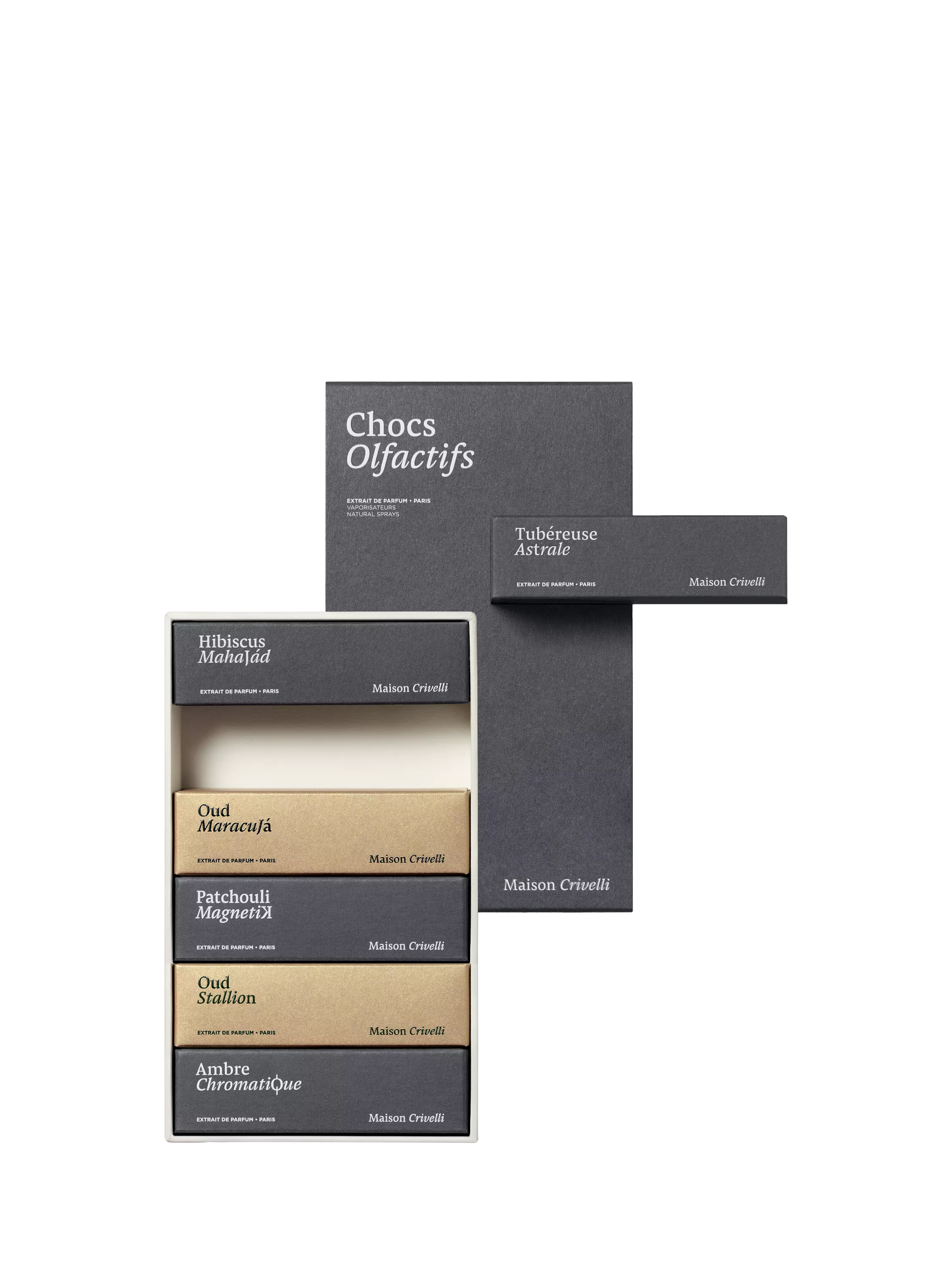 Maison Crivelli Adventure fragrance set 6 x 5ml, imported from the UK