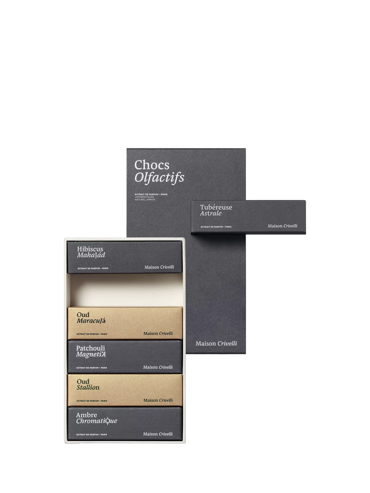 Maison Crivelli Adventure fragrance set 6 x 5ml, imported from the UK