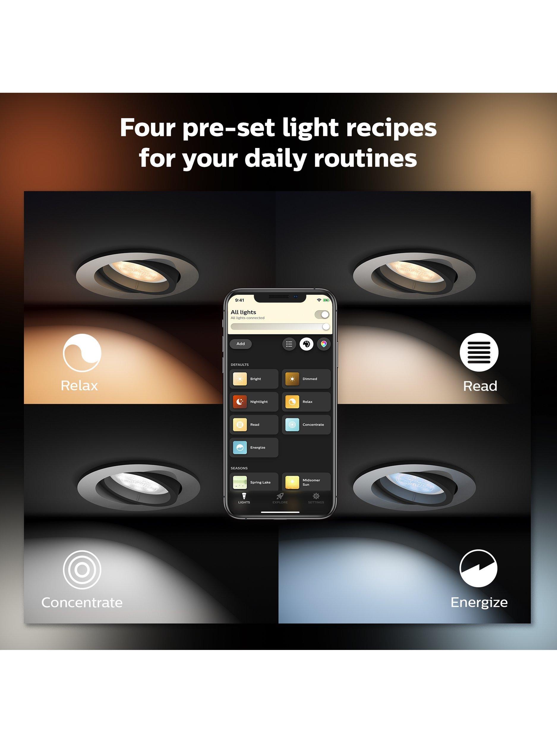 Philips Hue White Ambiance Milliskin recessed spotlight 5W, imported from the UK