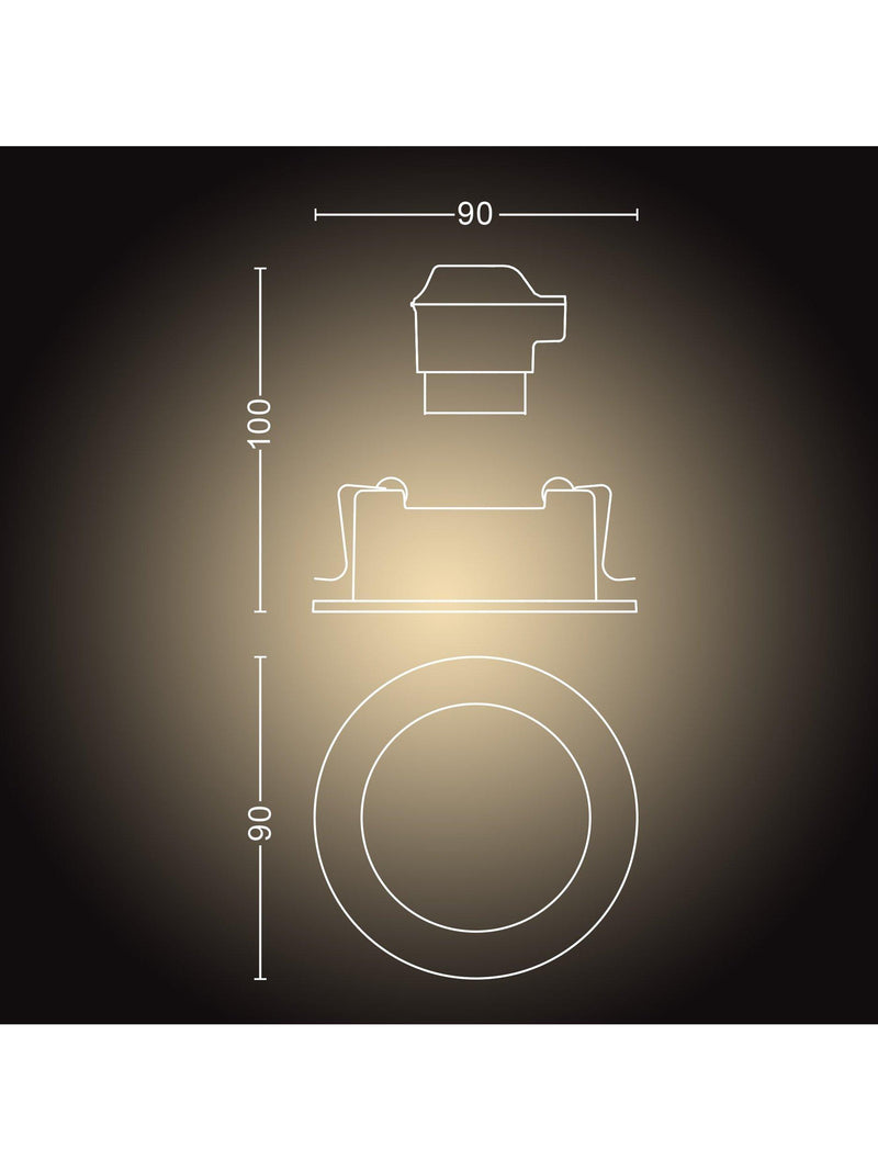 Philips Hue White Ambiance Milliskin recessed spotlight 5W, imported from the UK