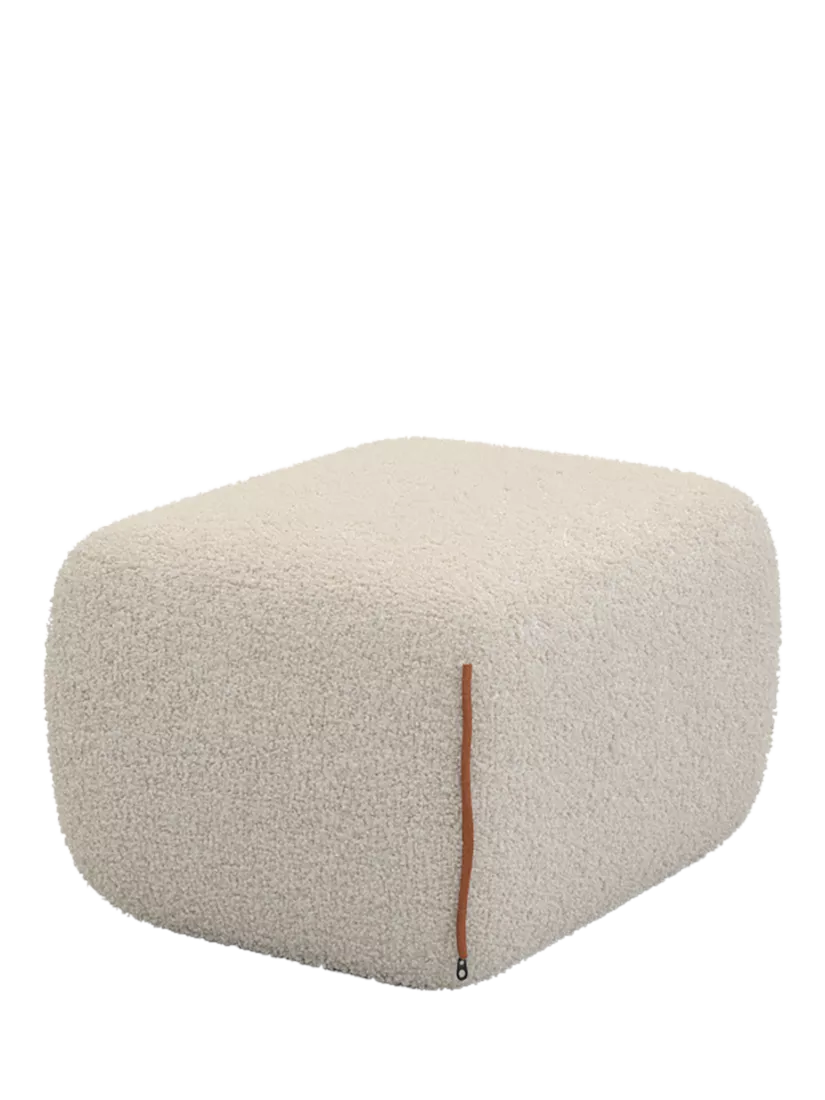 Cozmo Cozy Pouffe cream fleece brick piping (British brand)