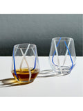 Anton Studio Designs azure striped glass tumblers 450ml set of 2, UK version