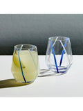 Anton Studio Designs azure striped glass tumblers 450ml set of 2, UK version