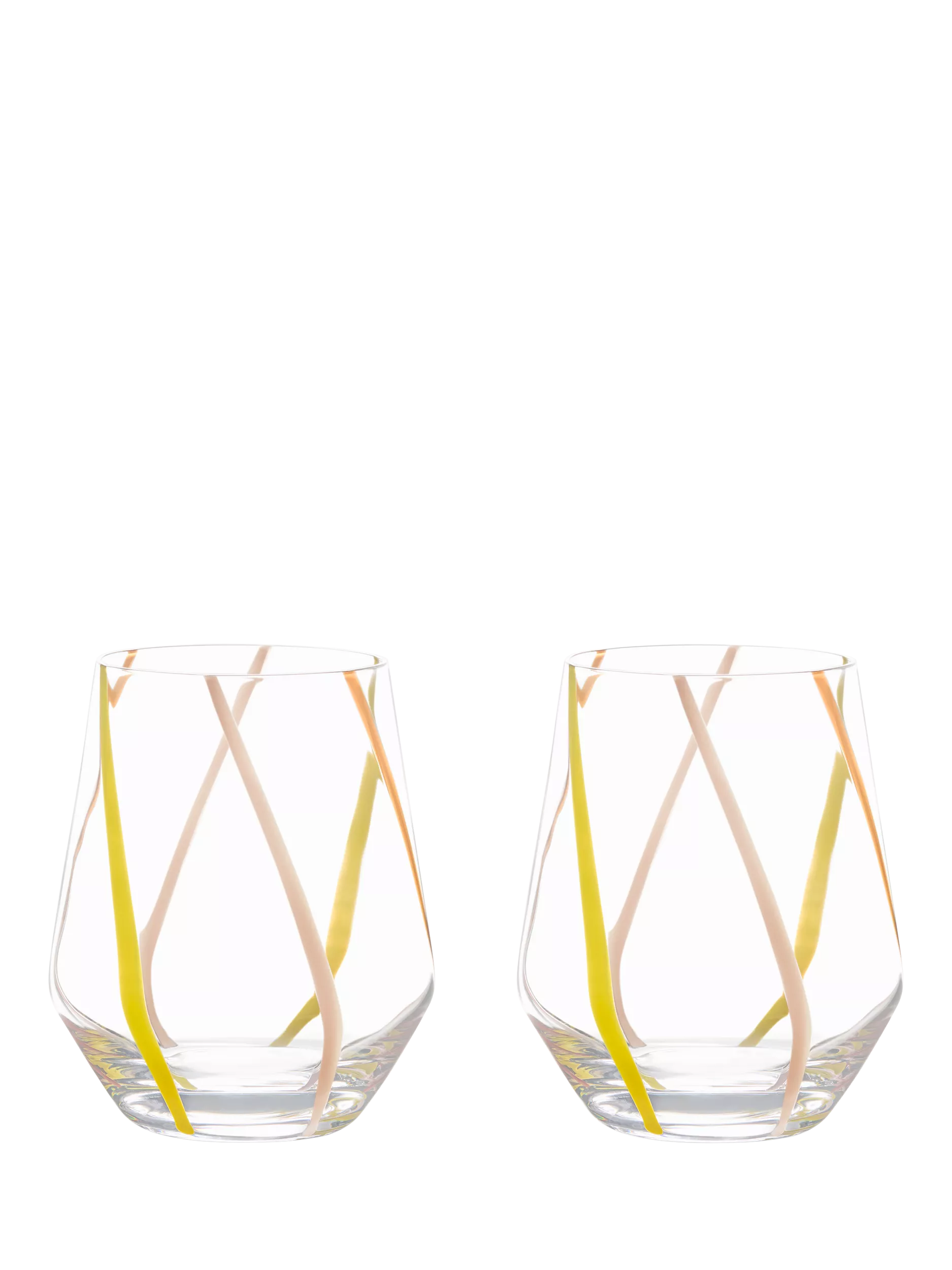Anton Studio Designs Rio striped glass tumblers 450ml set of 2 - British product