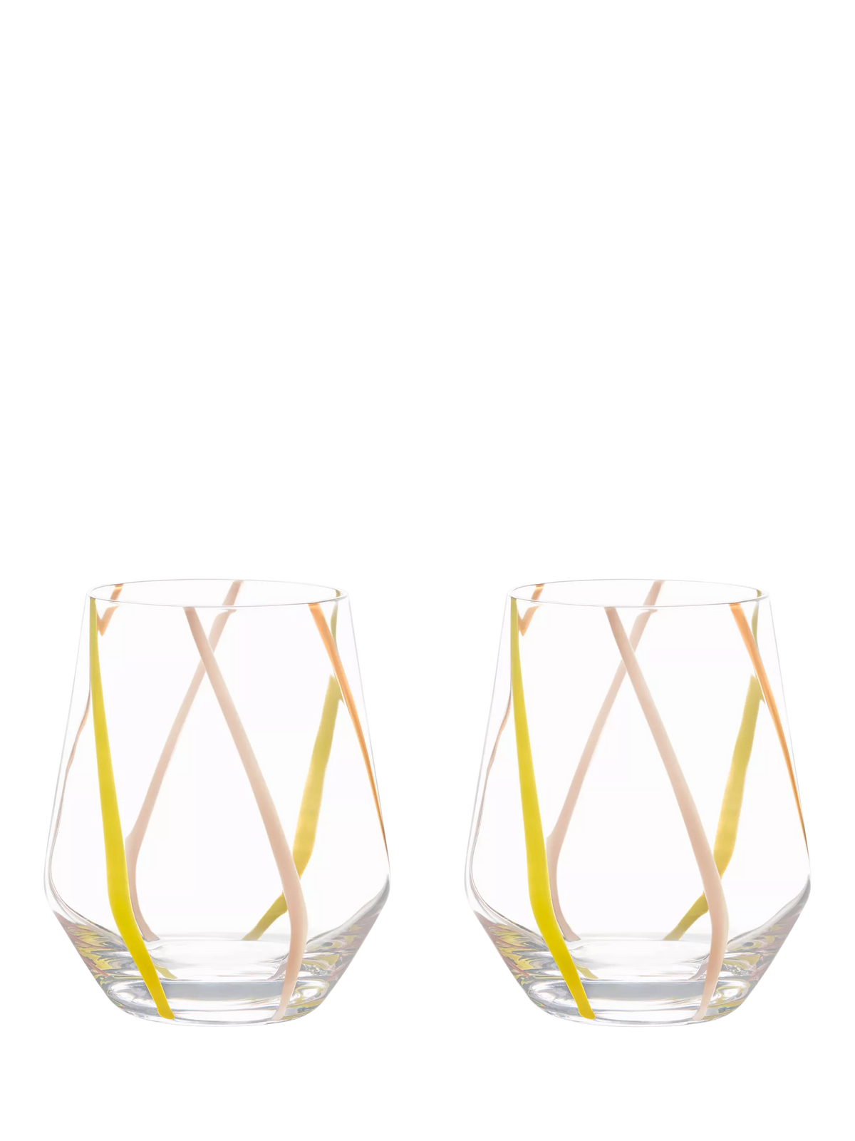 Anton Studio Designs Rio striped glass tumblers 450ml set of 2 - British product