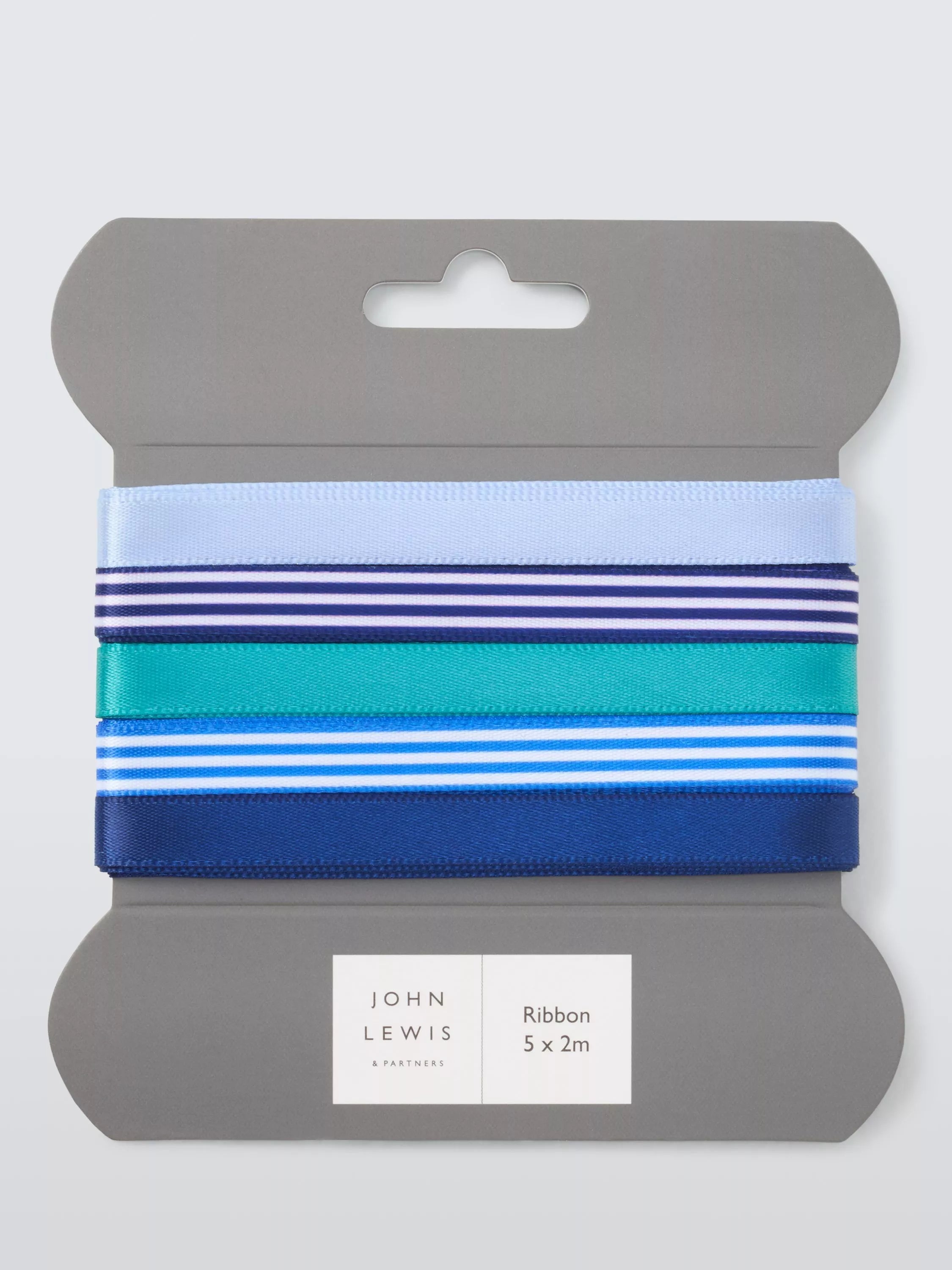 John Lewis plain and stripe gift ribbons pack of 5 2m - British product