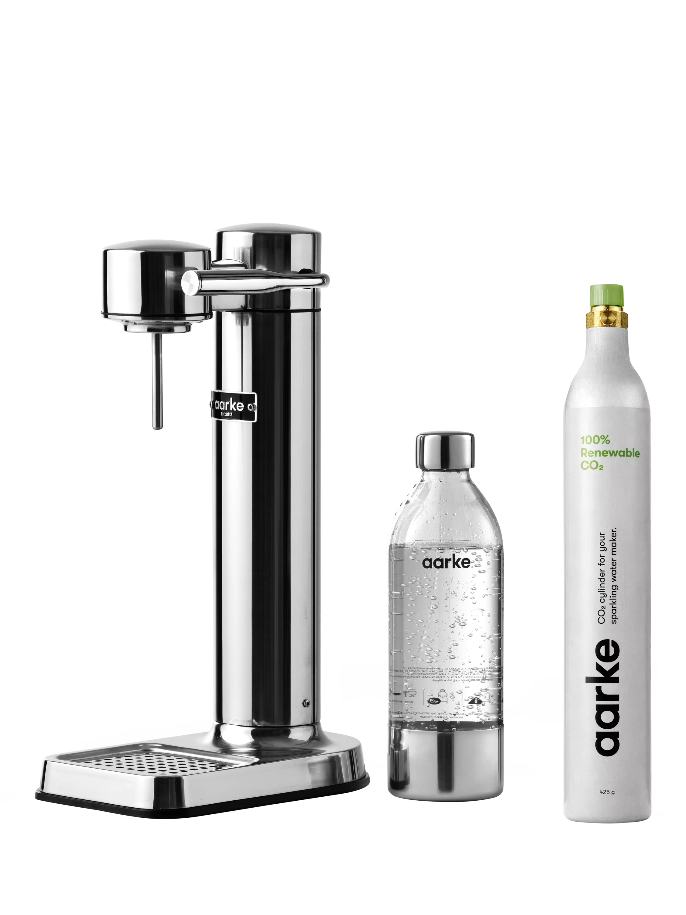 Aarke Carbonator 3 sparkling water maker kit in Steel, UK version