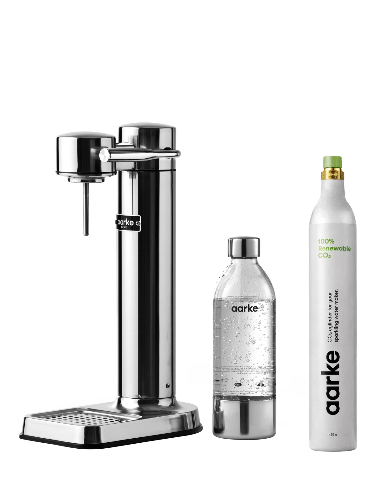 Aarke Carbonator 3 sparkling water maker kit in Steel, UK version