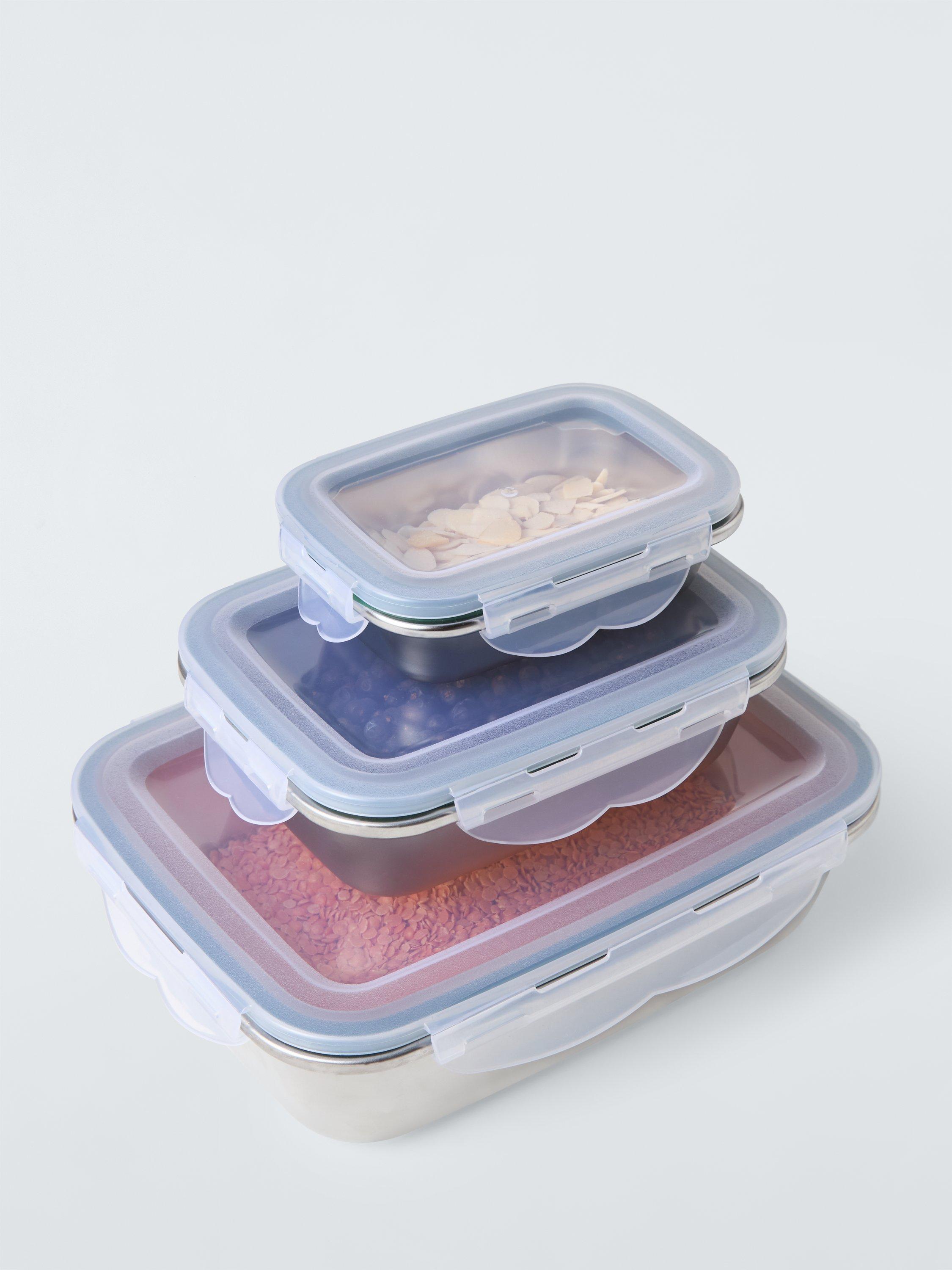 John Lewis x Deliciously Ella stainless steel food storage set, 3 sizes - British product