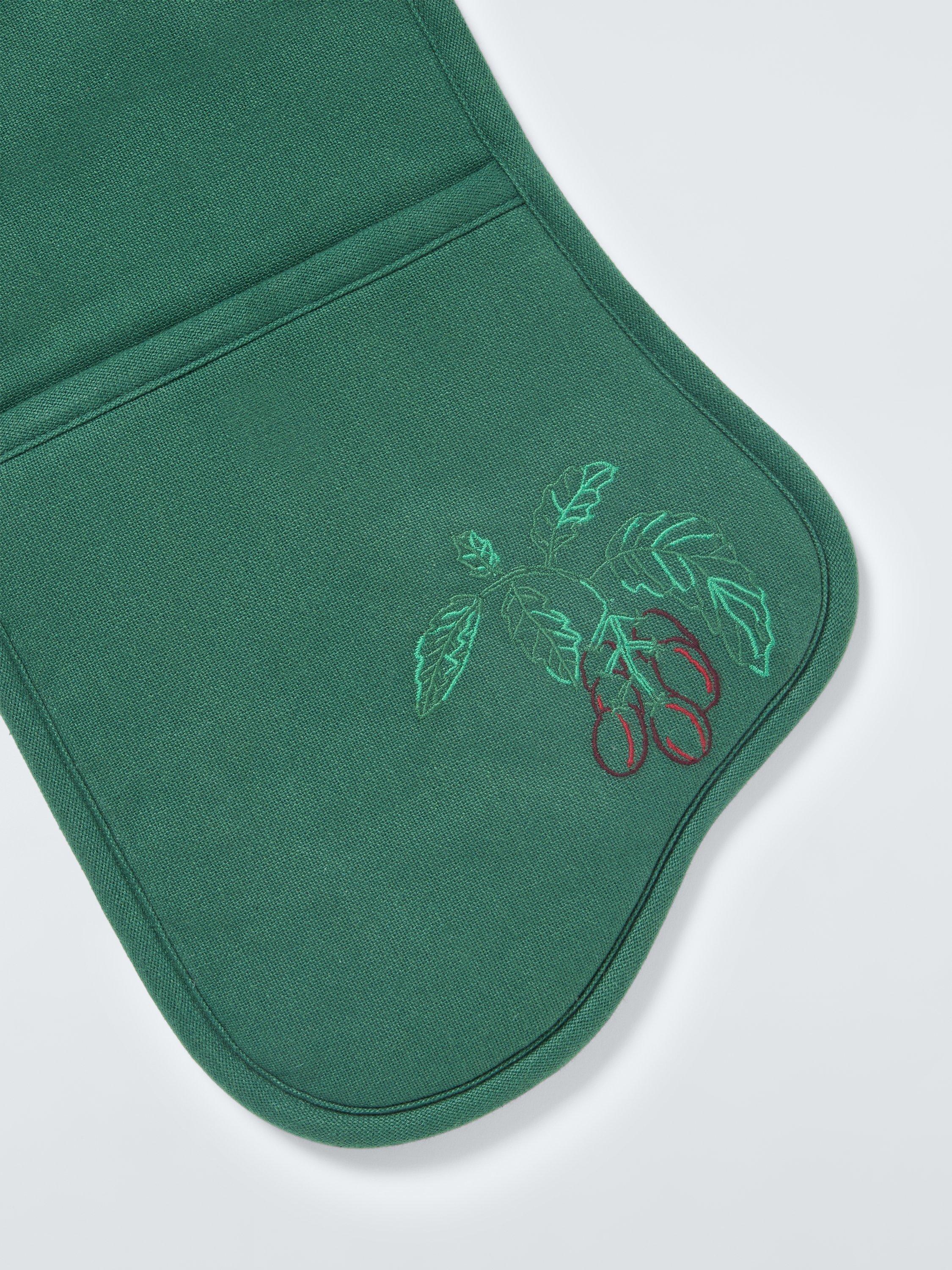 John Lewis Deliciously Ella cotton double oven glove green, imported from the UK