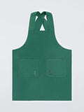John Lewis X Deliciously Ella embroidered cotton kitchen apron in green, UK version