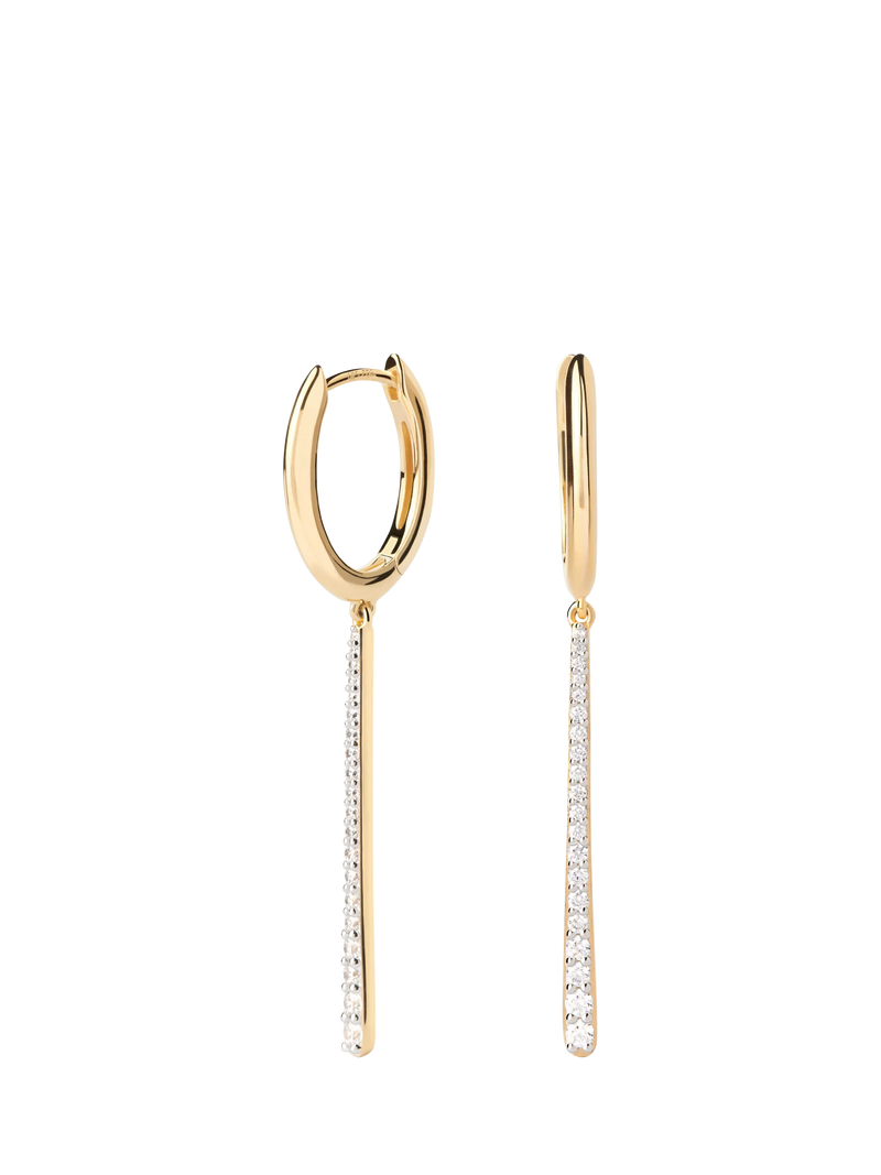 PDPAOLA oval long zirconia drop earrings 50mm, UK version