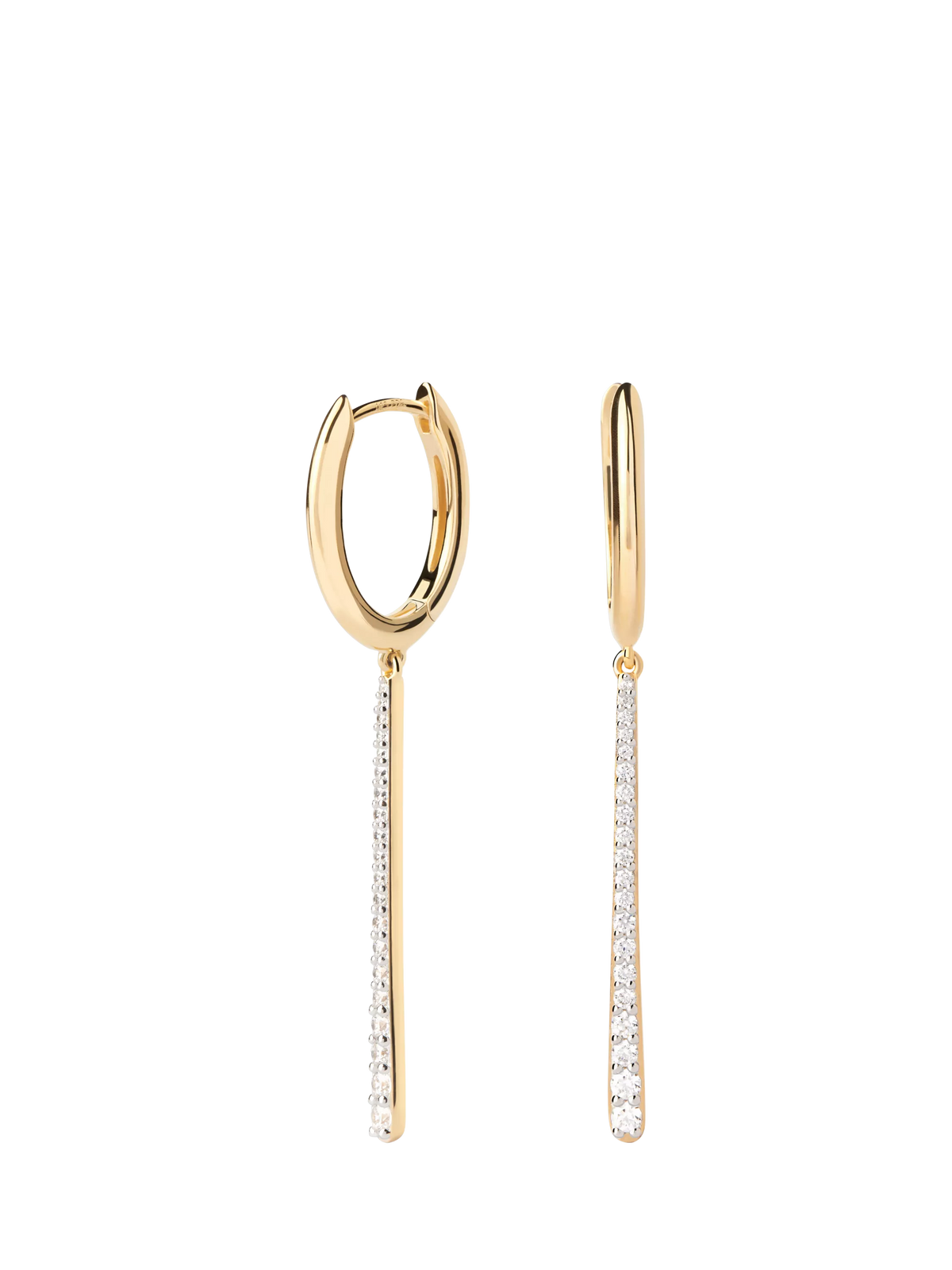PDPAOLA oval long zirconia drop earrings 50mm, UK version