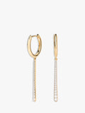 PDPAOLA oval long zirconia drop earrings 50mm, UK version