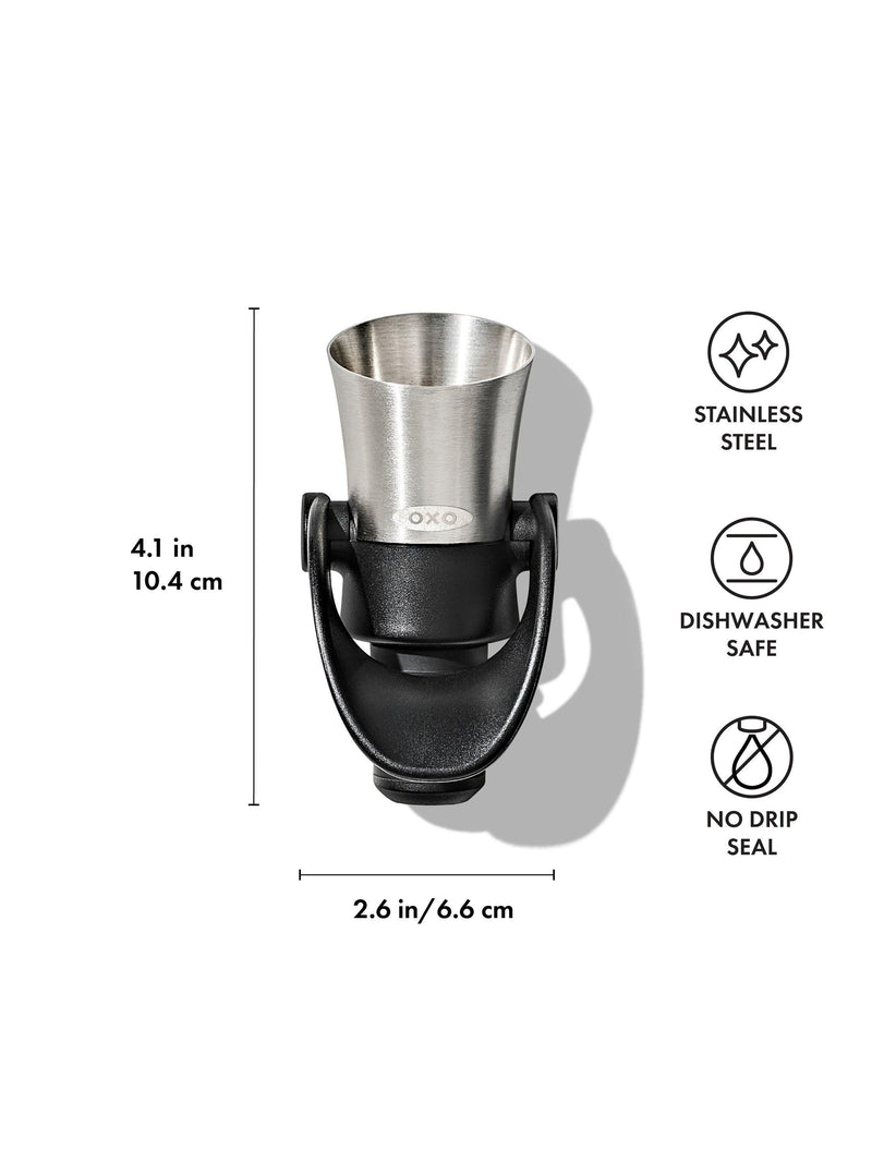 OXO wine stopper and pourer stainless steel, imported from the UK