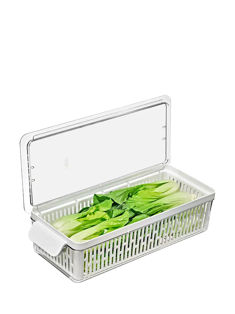OXO long produce saver storage bin for vegetables, UK version