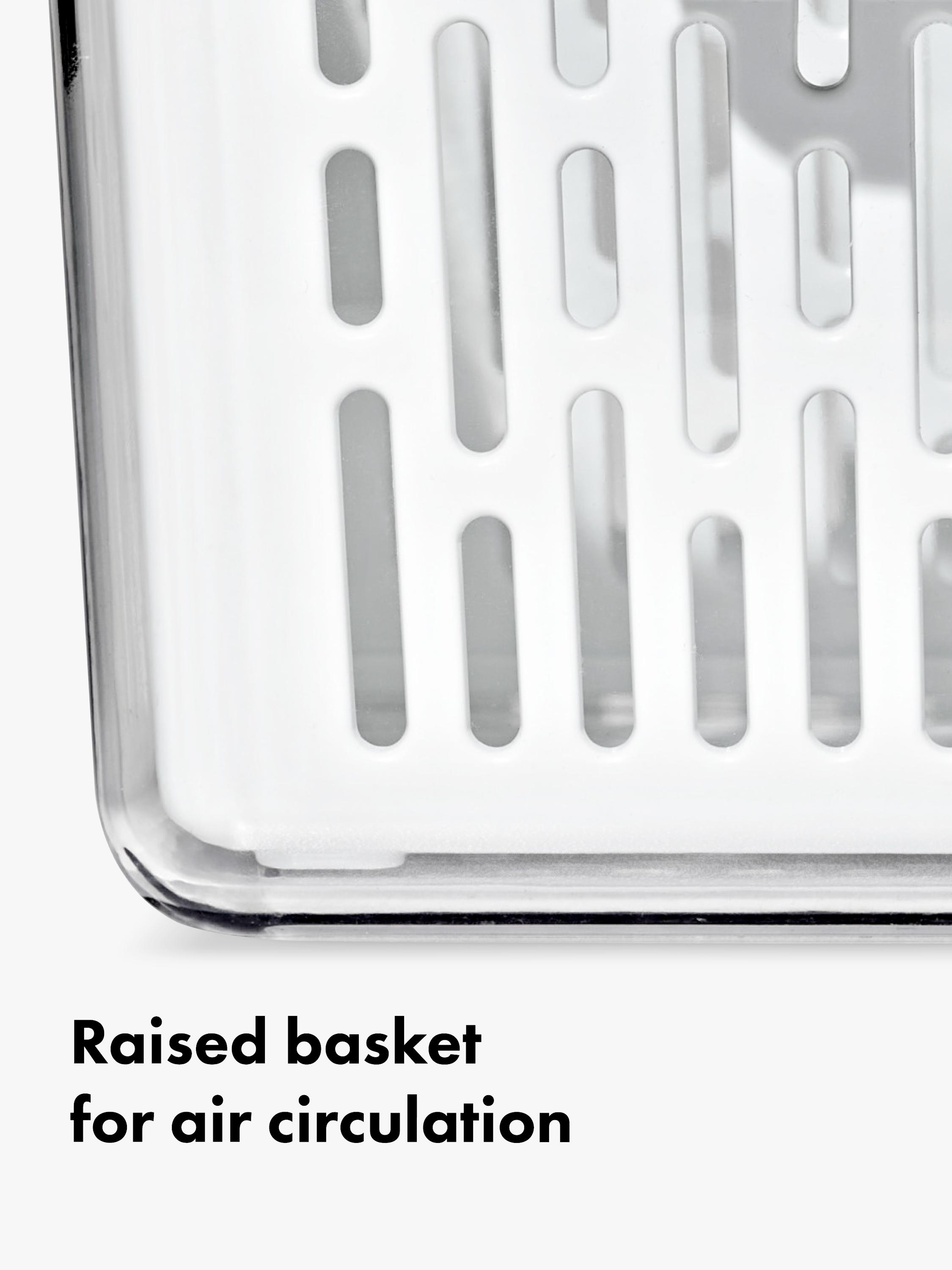 OXO long produce saver storage bin for vegetables, UK version