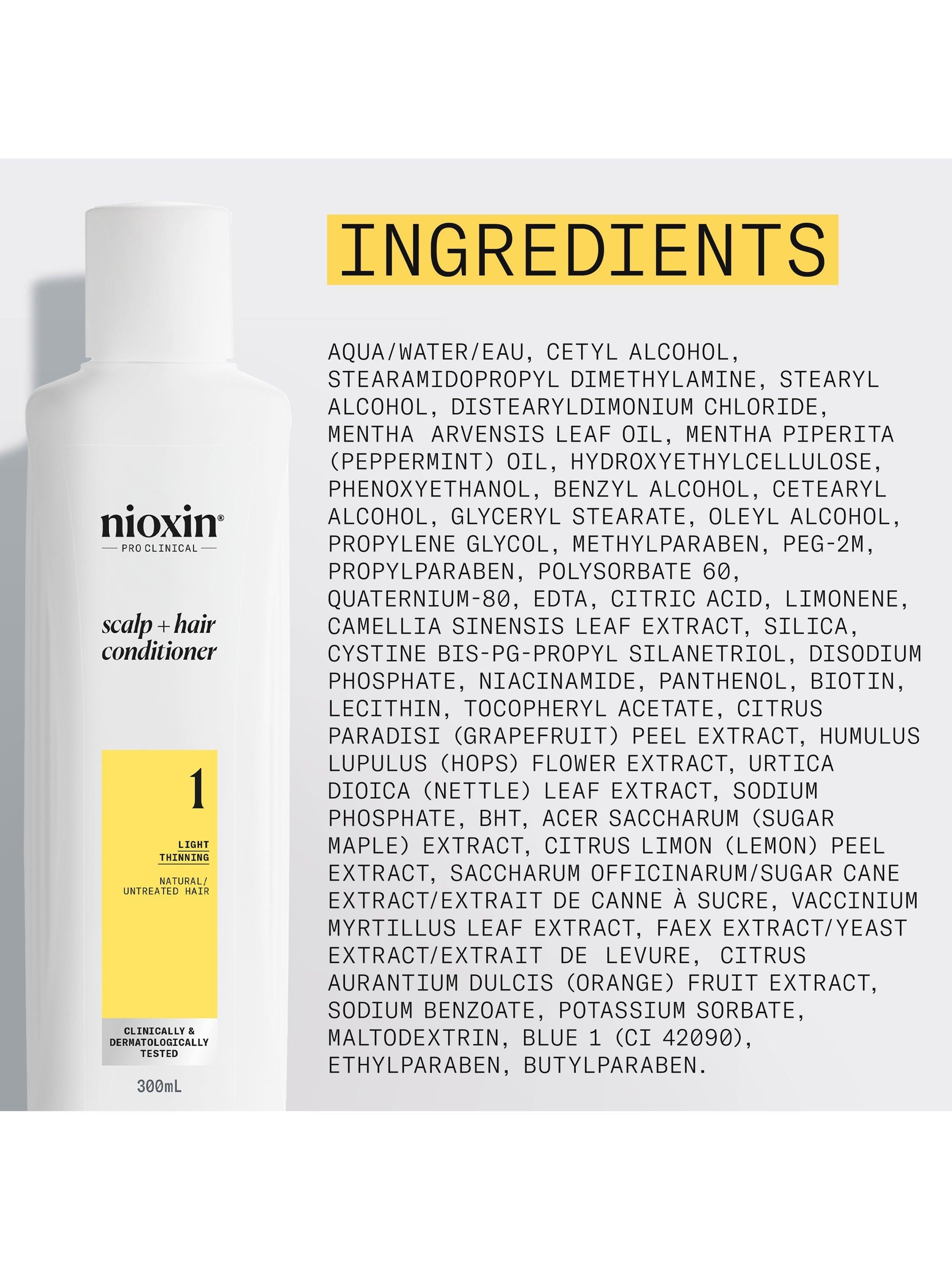 Nioxin Scalp and Hair Thickening Conditioner for Natural Hair with Light Thinning, 300ml, imported from the UK