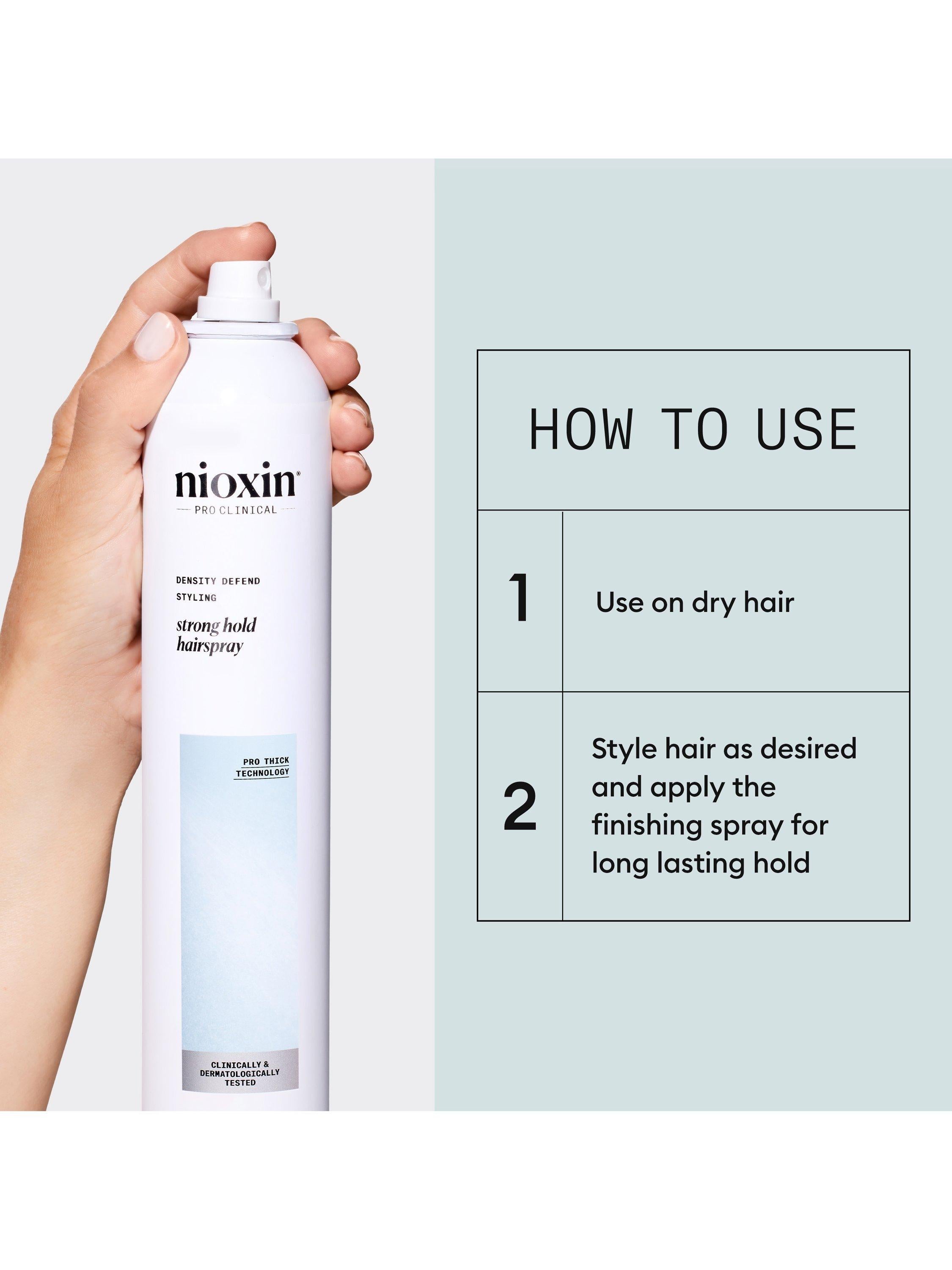 Nioxin Strong Hold hairspray 300ml, UK version