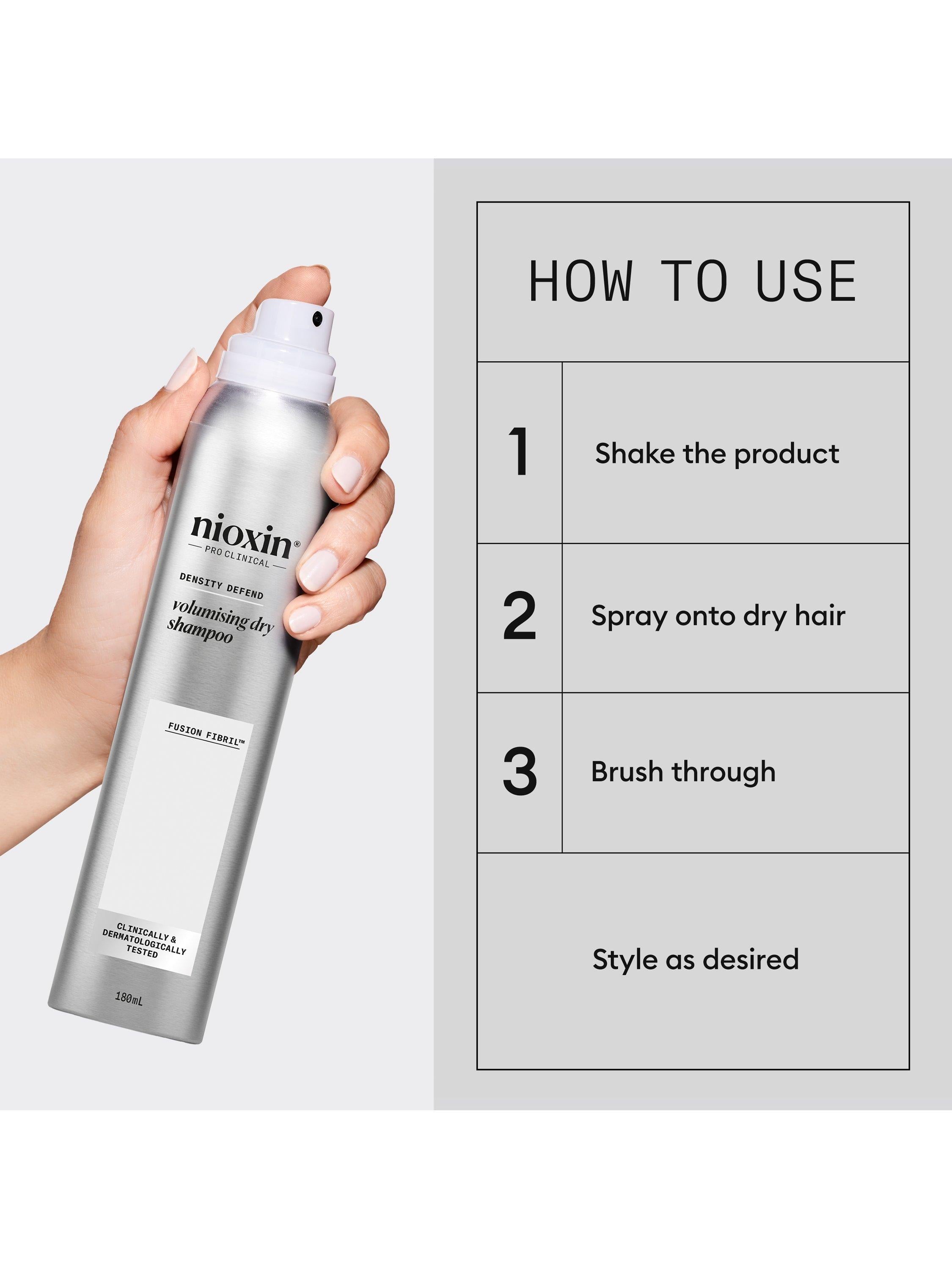 Nioxin volumising dry shampoo 180ml, imported from the UK
