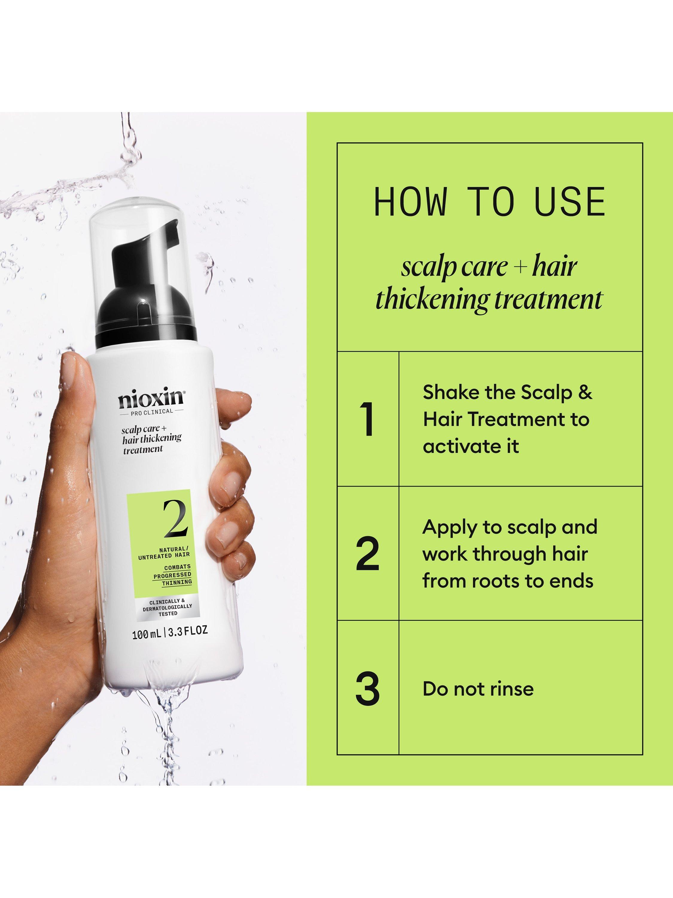 Nioxin scalp and hair thickening treatment for natural hair with progressed thinning, 100ml, imported from the UK