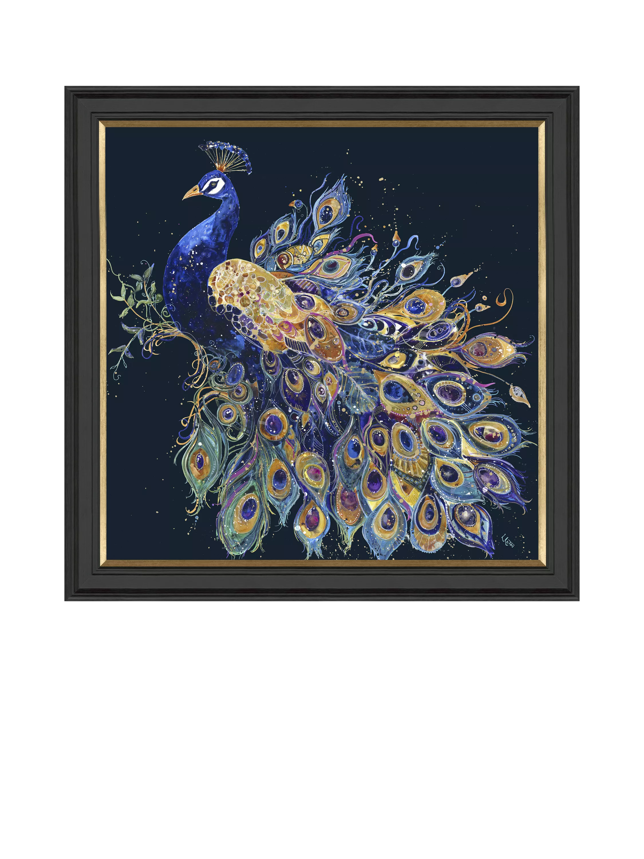 John Lewis peacock framed print Opulent 79x79cm - British product