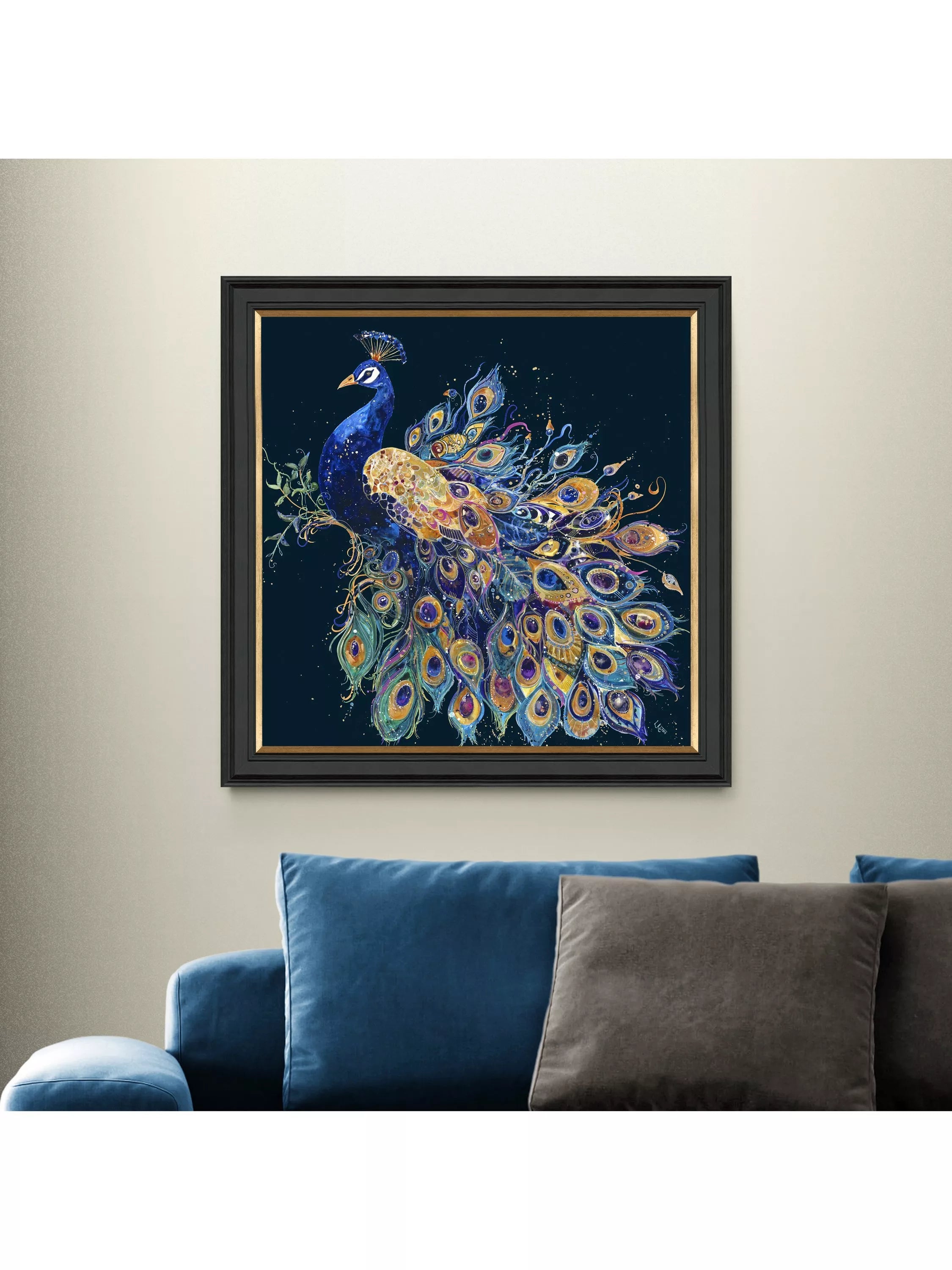 John Lewis peacock framed print Opulent 79x79cm - British product