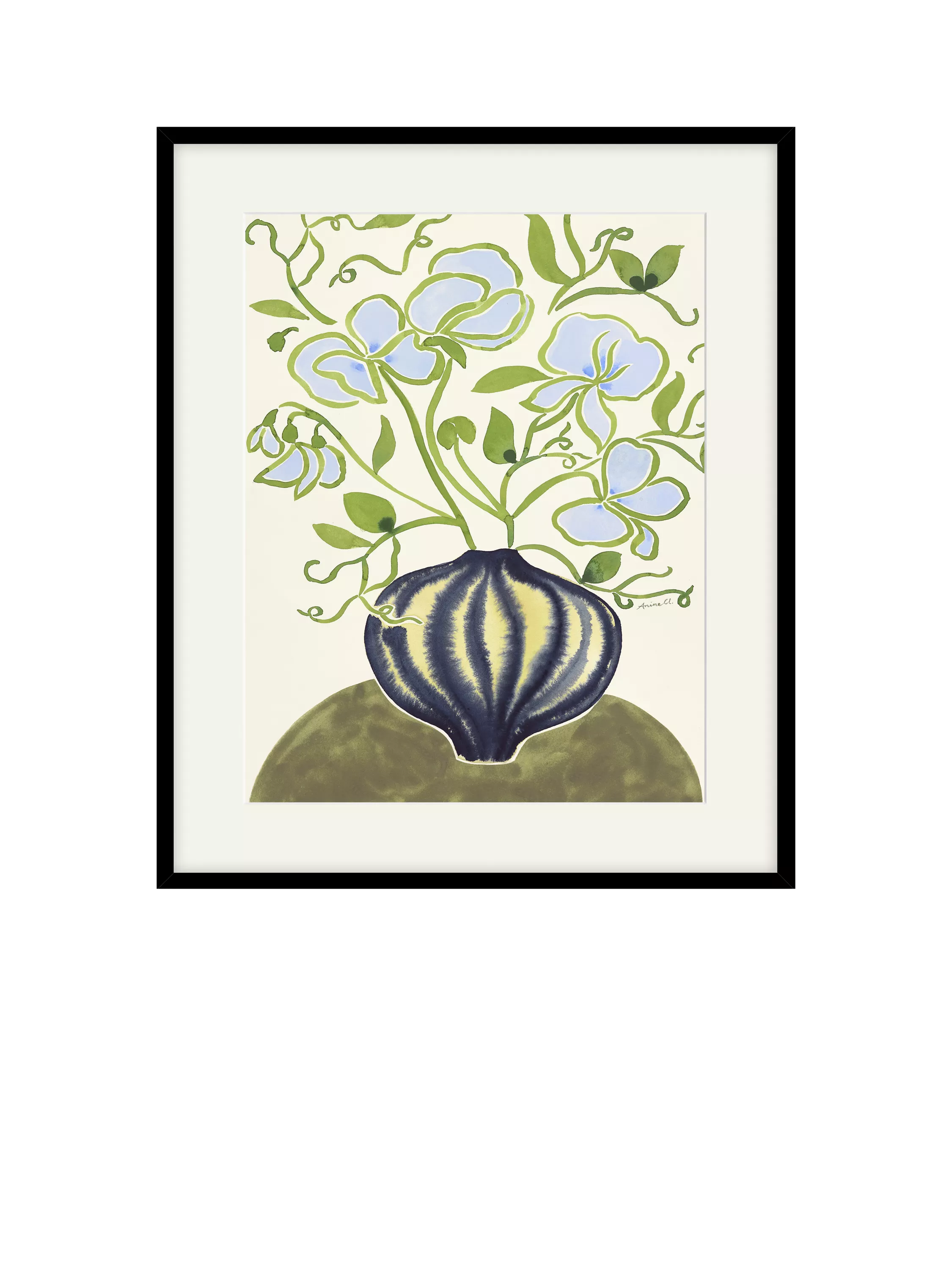 John Lewis La Poire Erbsenblumen gerahmter Druck 62x52cm - Britisches Produkt