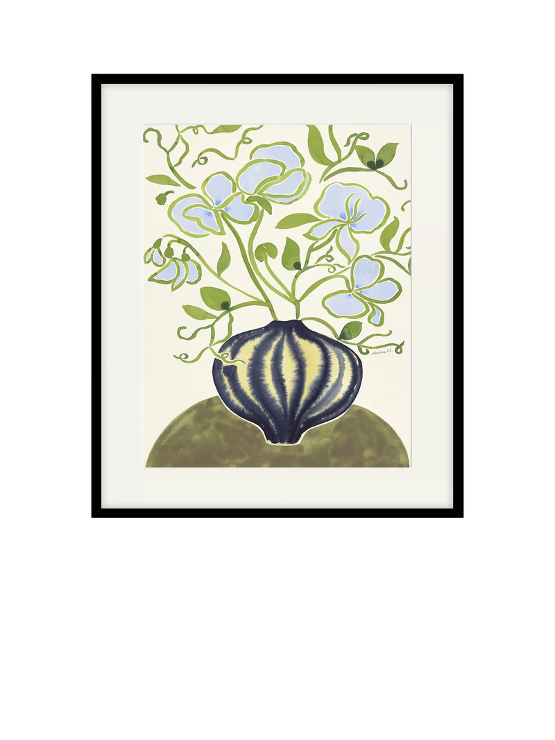 John Lewis La Poire Erbsenblumen gerahmter Druck 62x52cm - Britisches Produkt